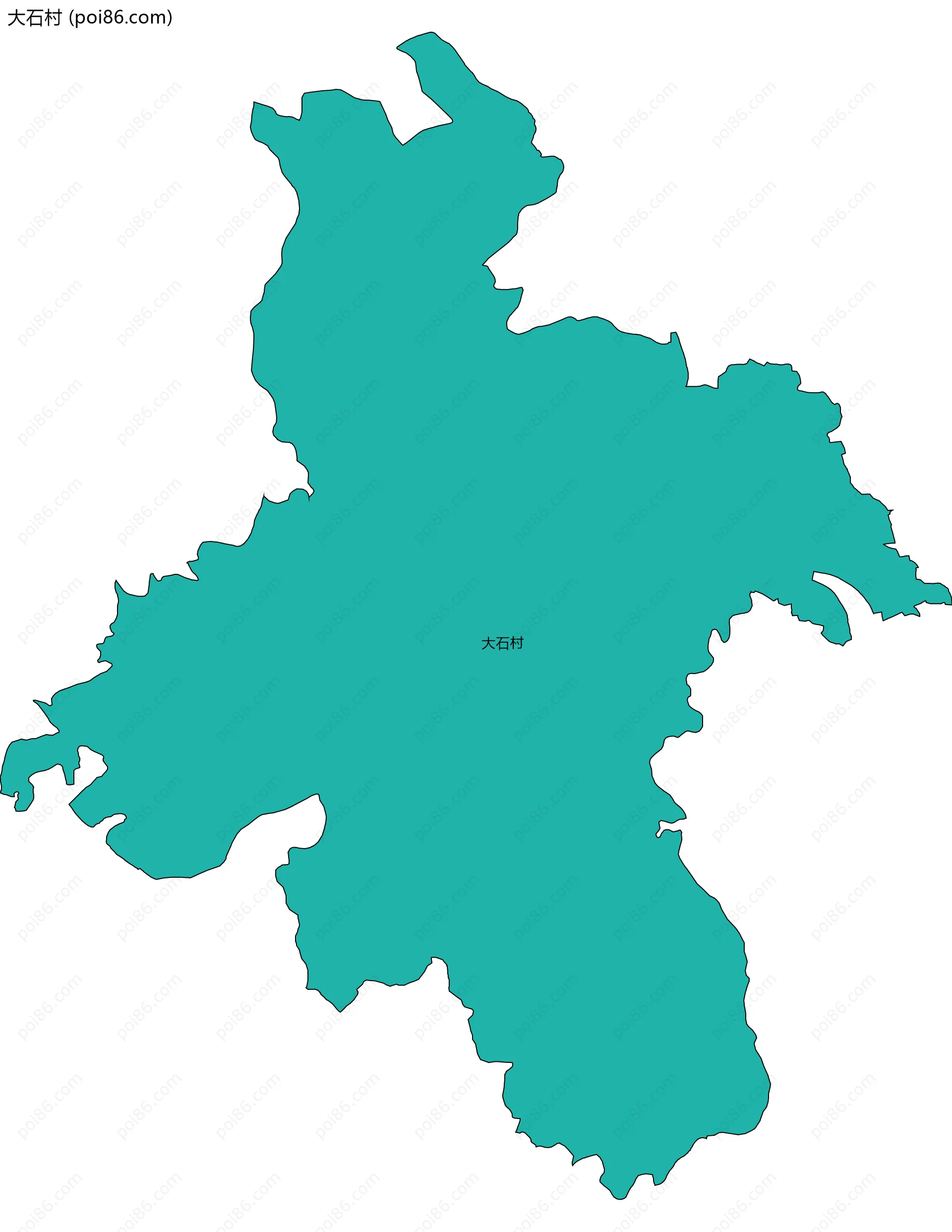 大石村边界地图