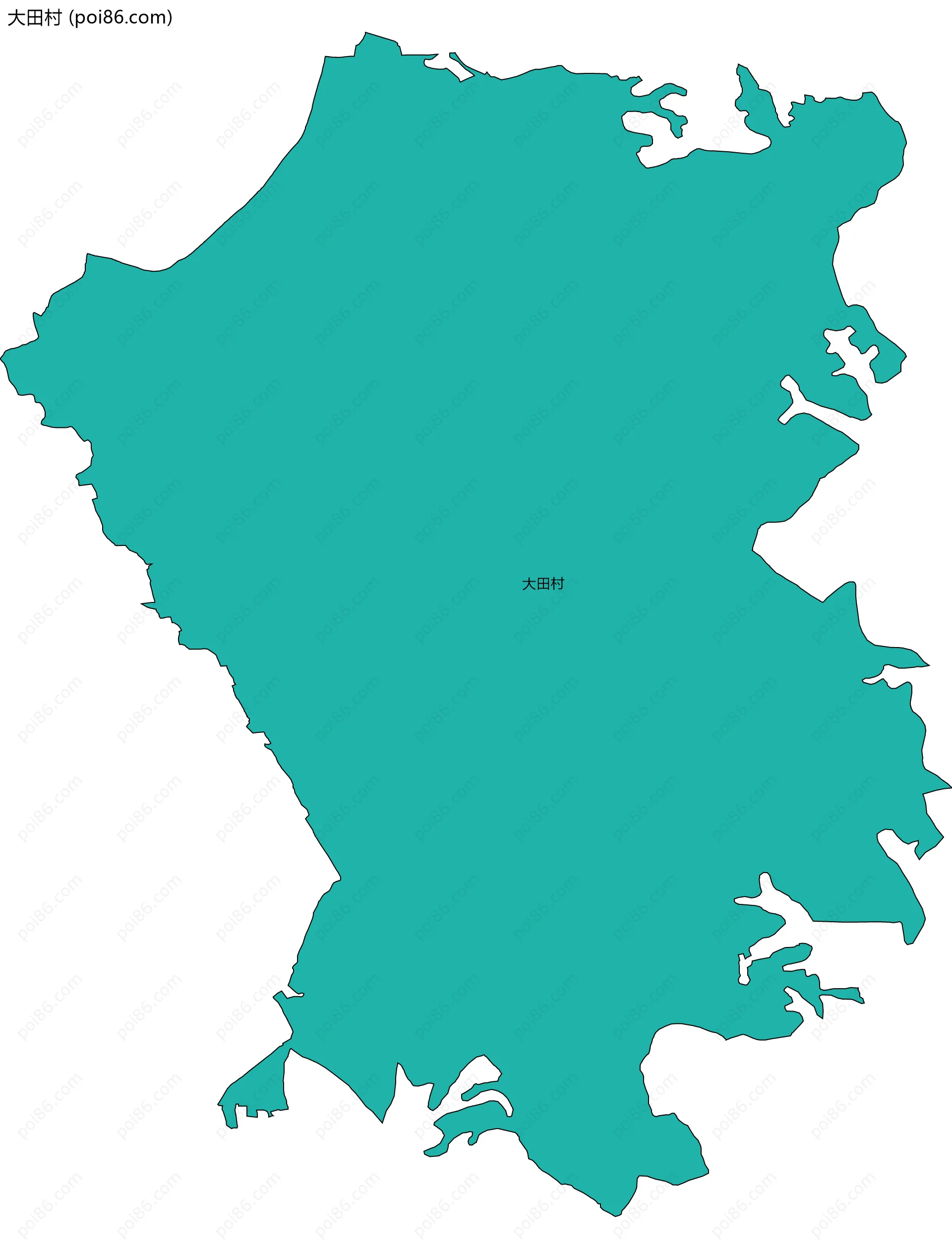 大田村边界地图