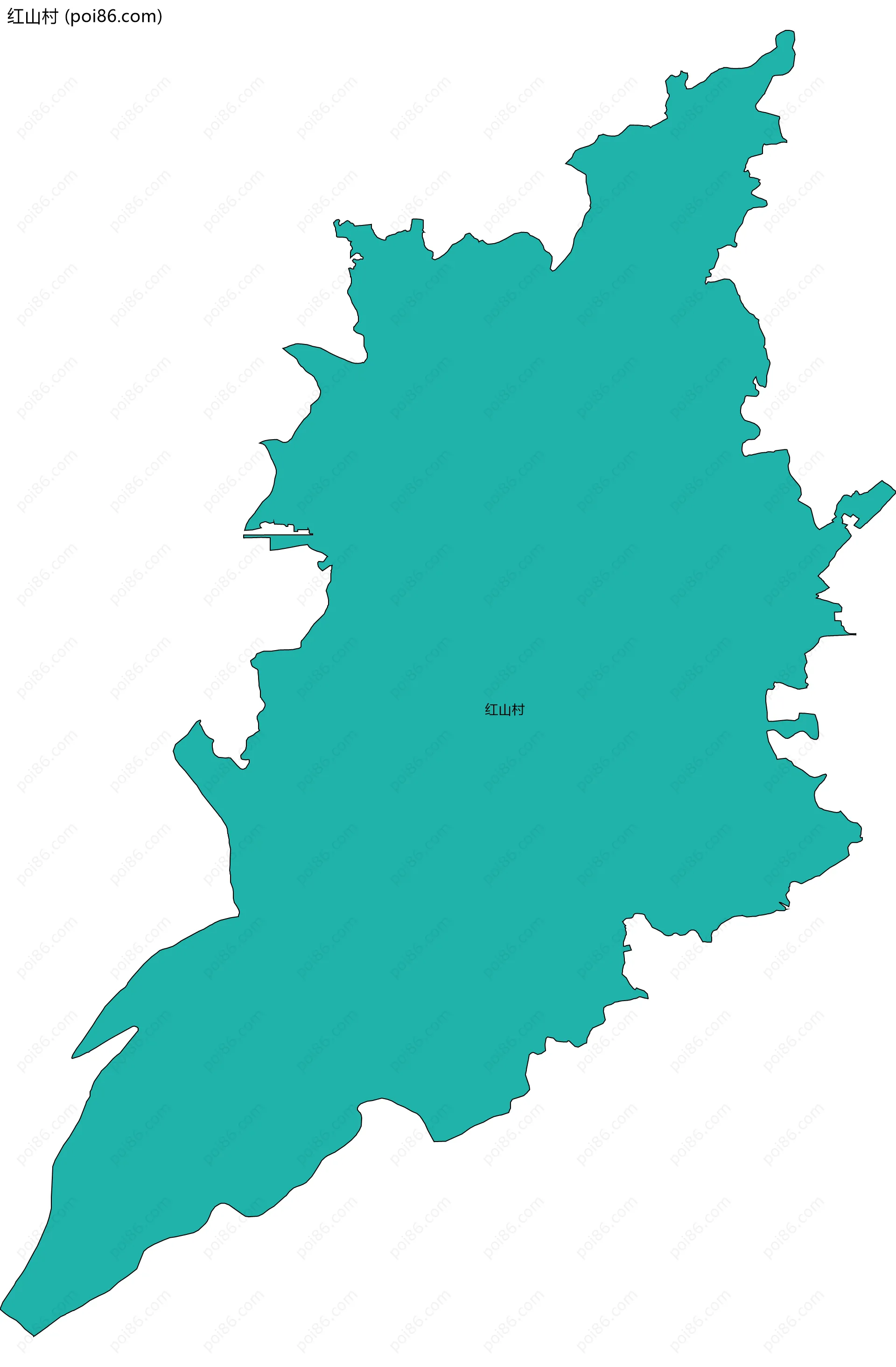 红山村边界地图