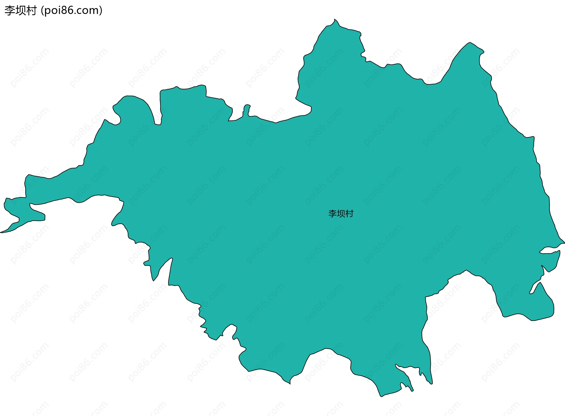 李坝村边界地图