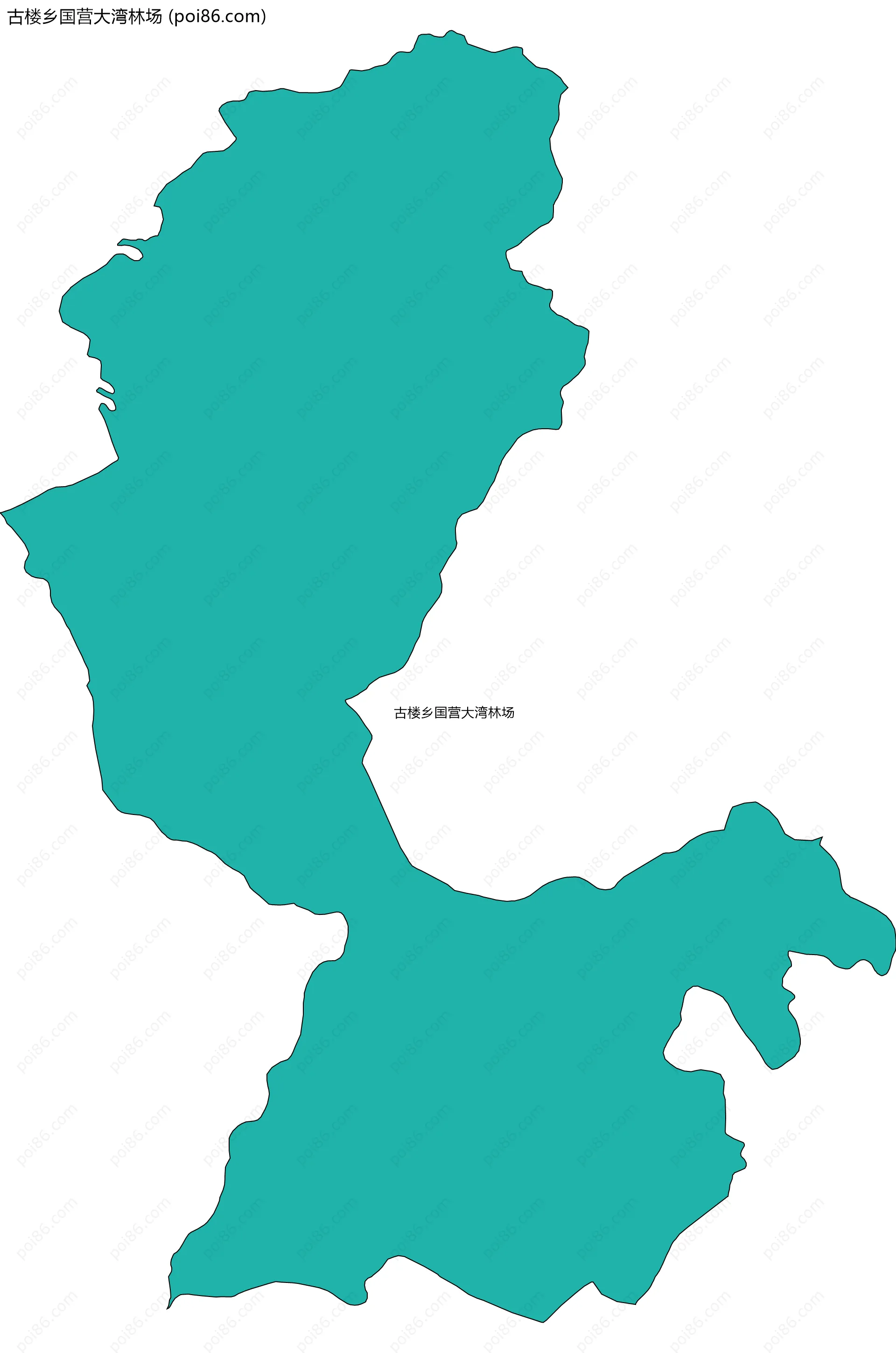 古楼乡国营大湾林场边界地图