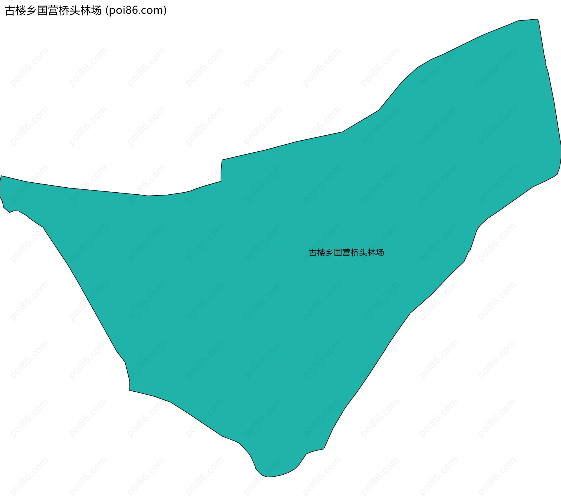 古楼乡国营桥头林场边界地图