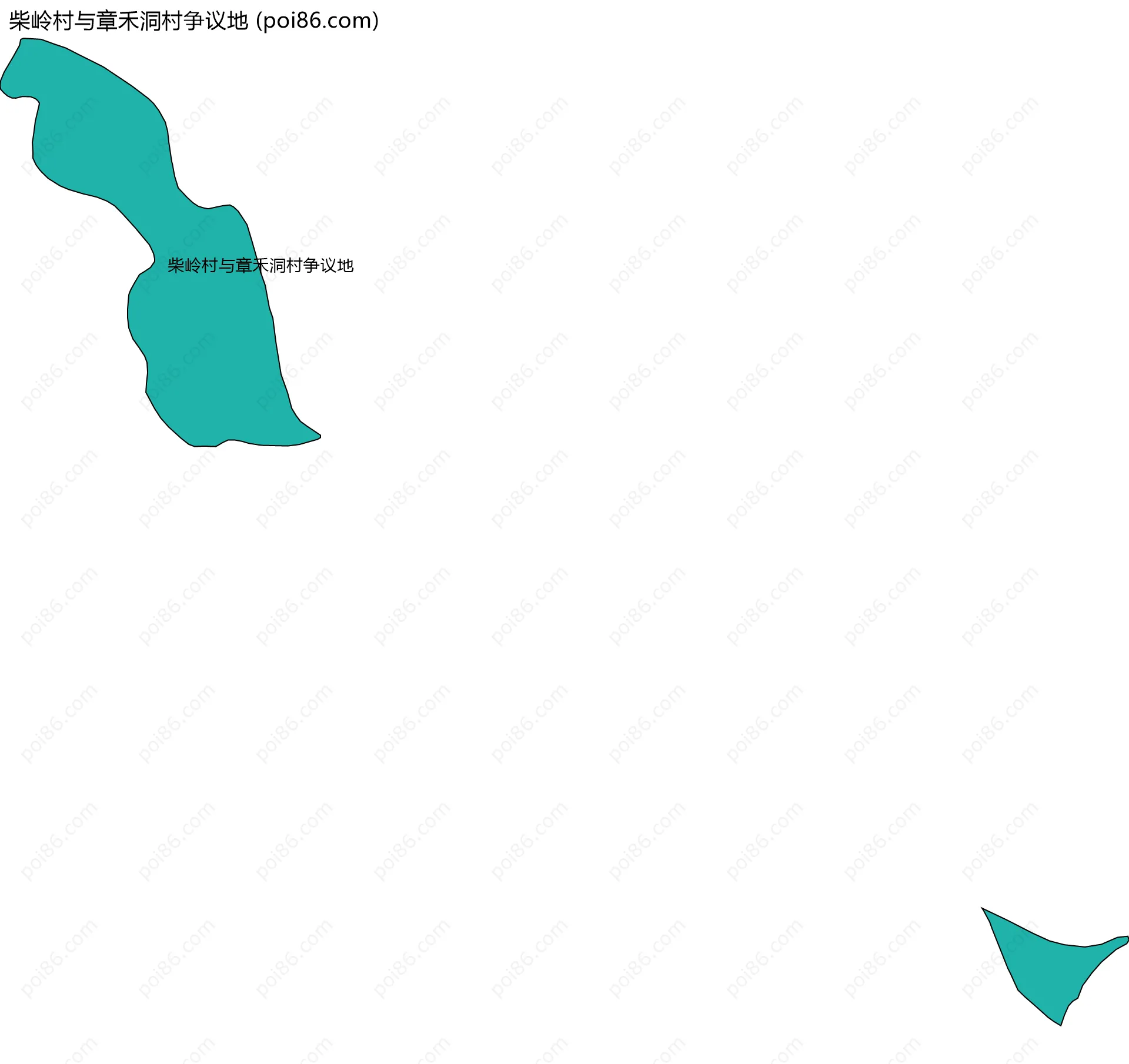 柴岭村与章禾洞村争议地边界地图