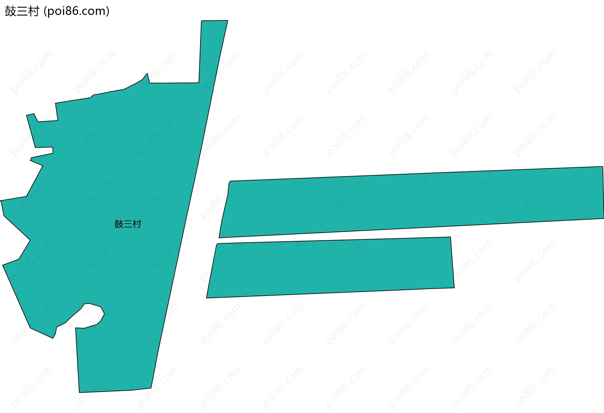 鼓三村边界地图