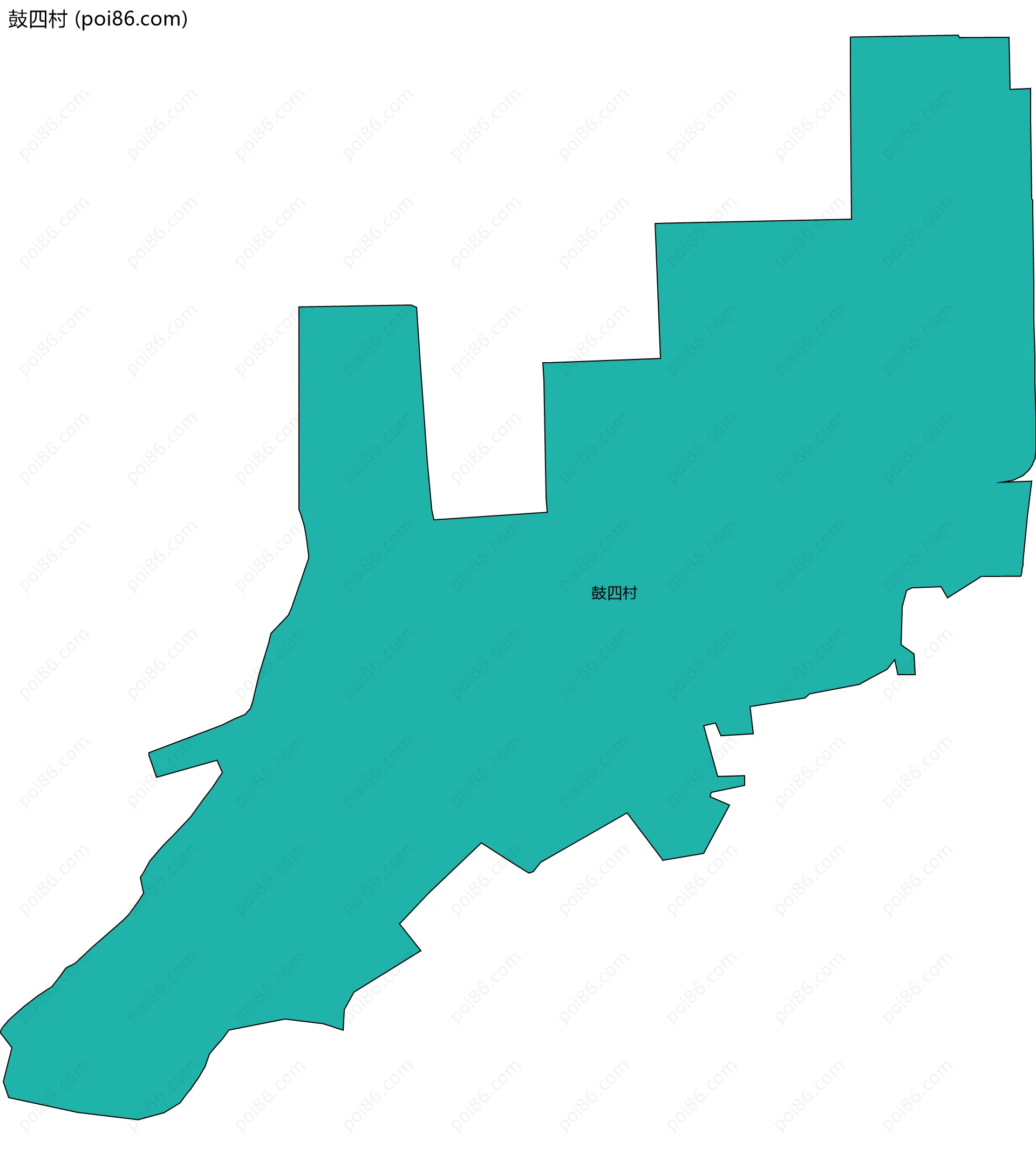 鼓四村边界地图