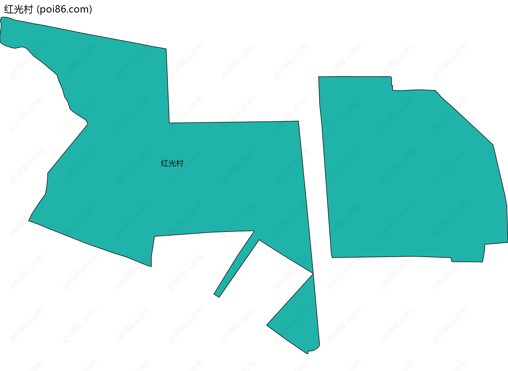 红光村边界地图