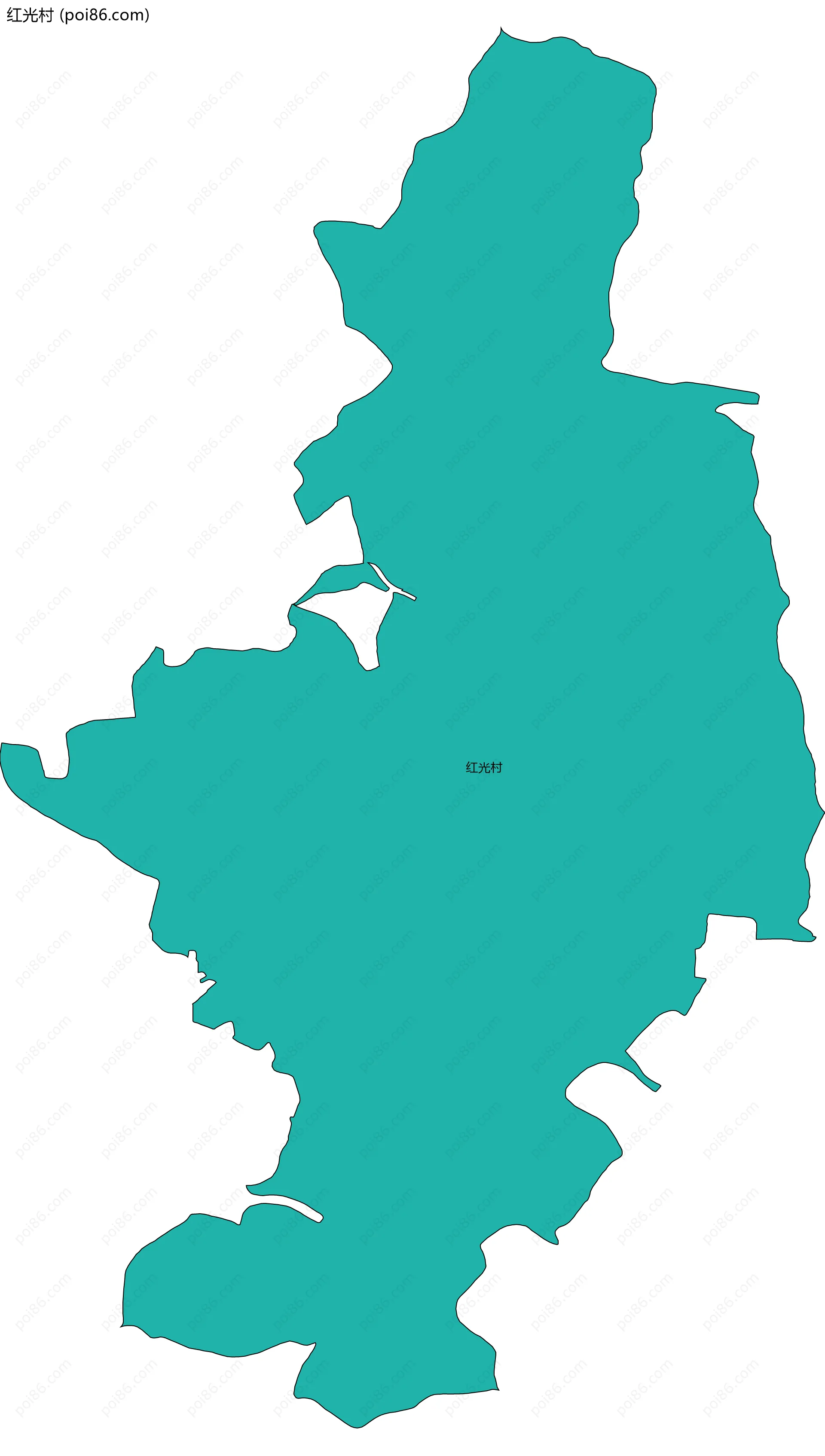 红光村边界地图