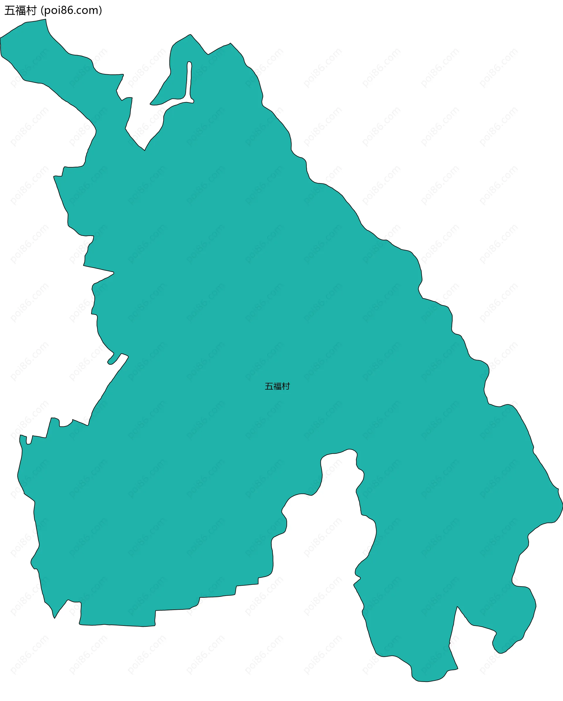五福村边界地图