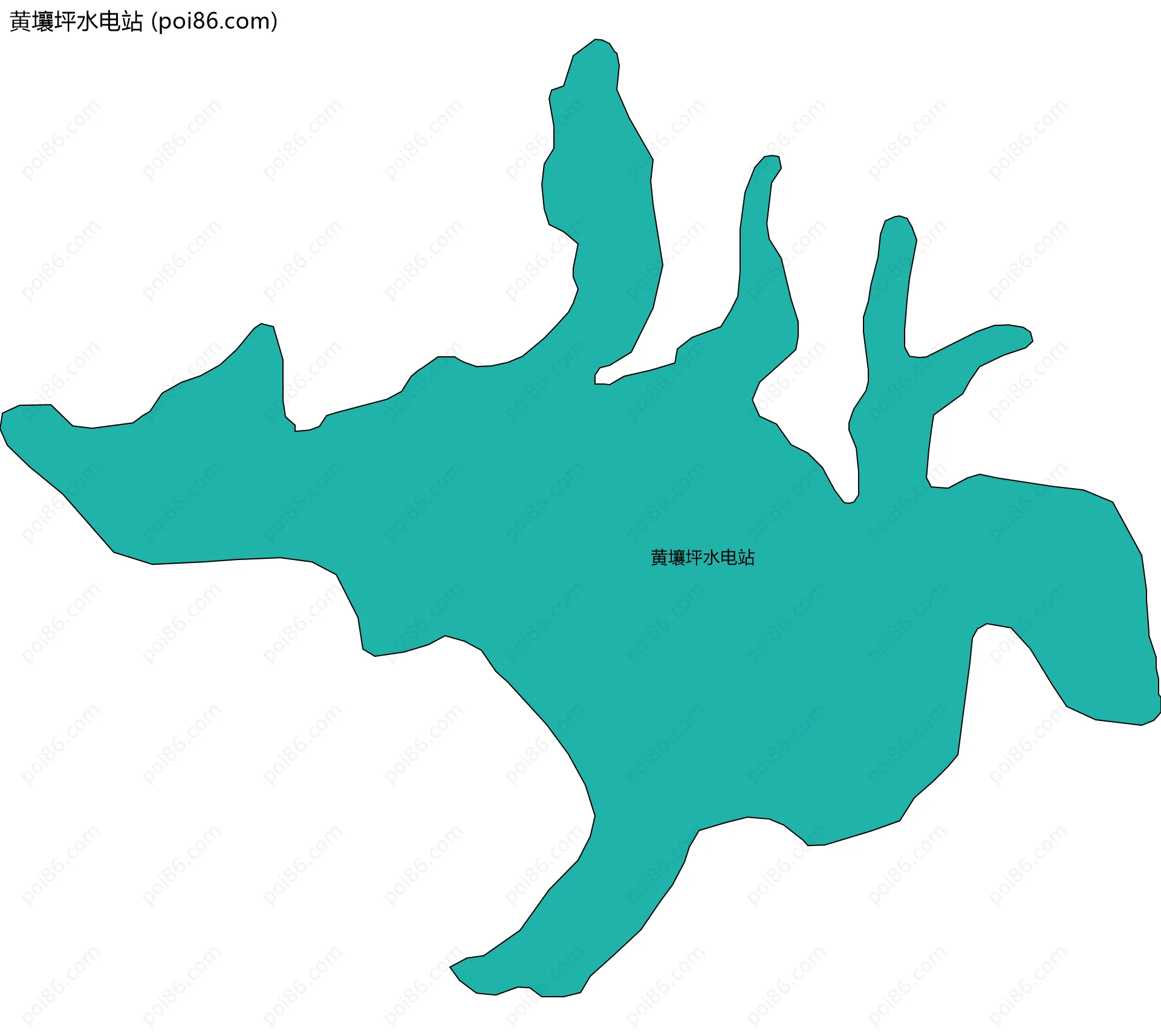 黄壤坪水电站边界地图