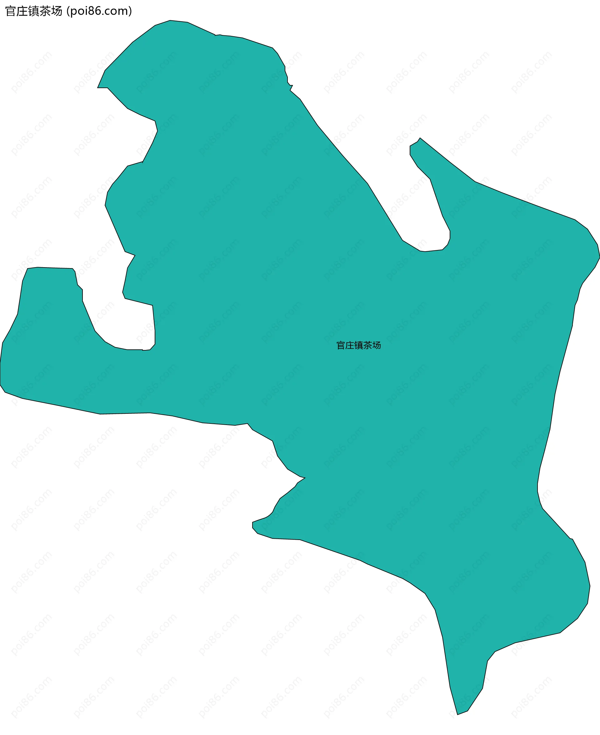 官庄镇茶场边界地图