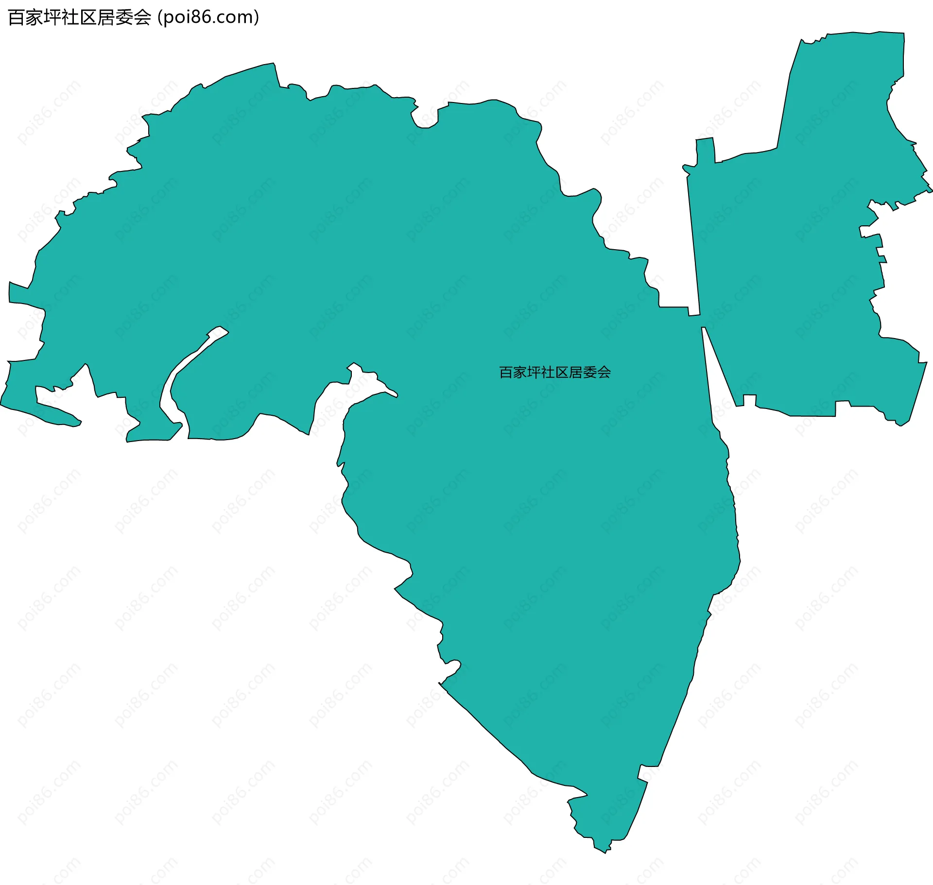 百家坪社区居委会边界地图