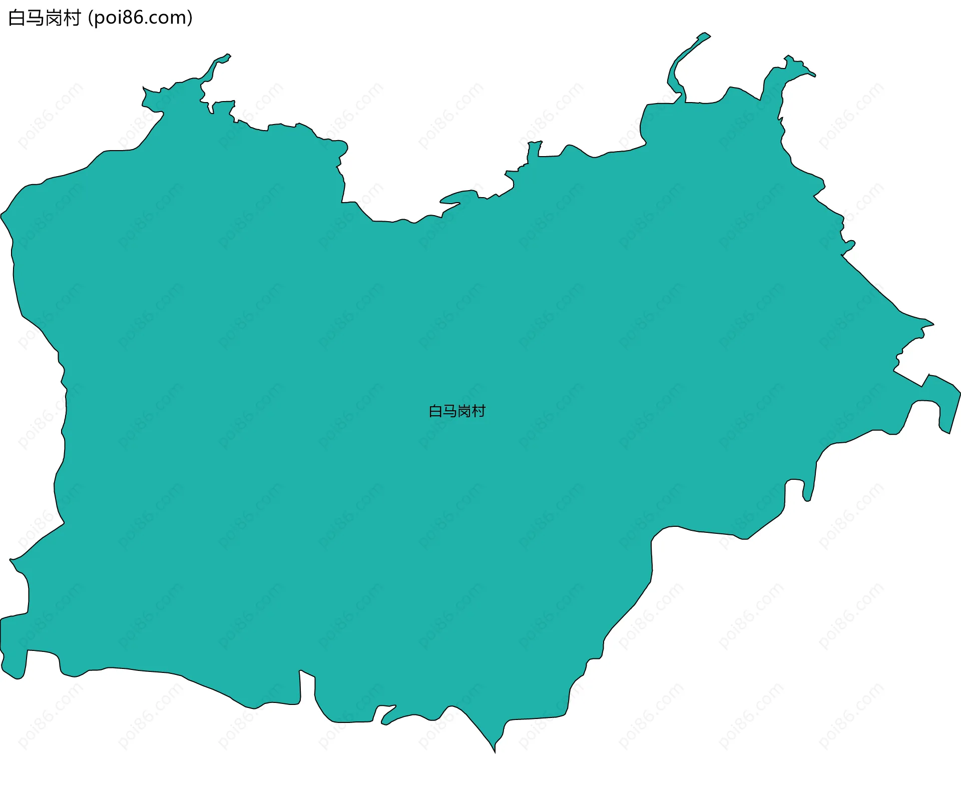 白马岗村边界地图