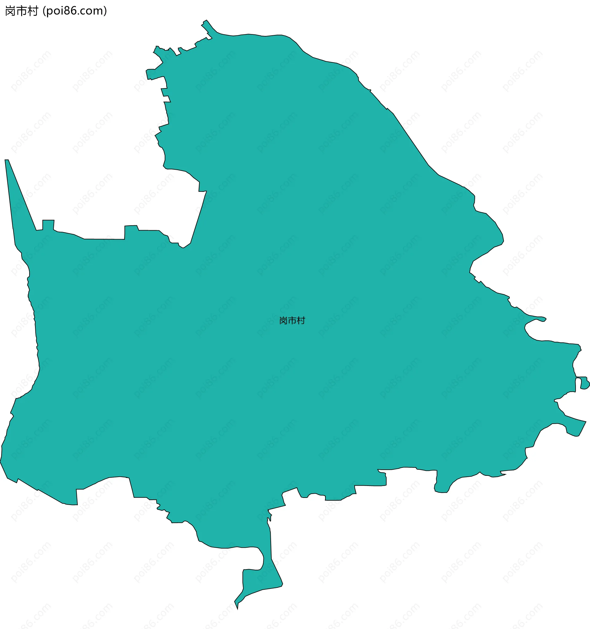 岗市村边界地图