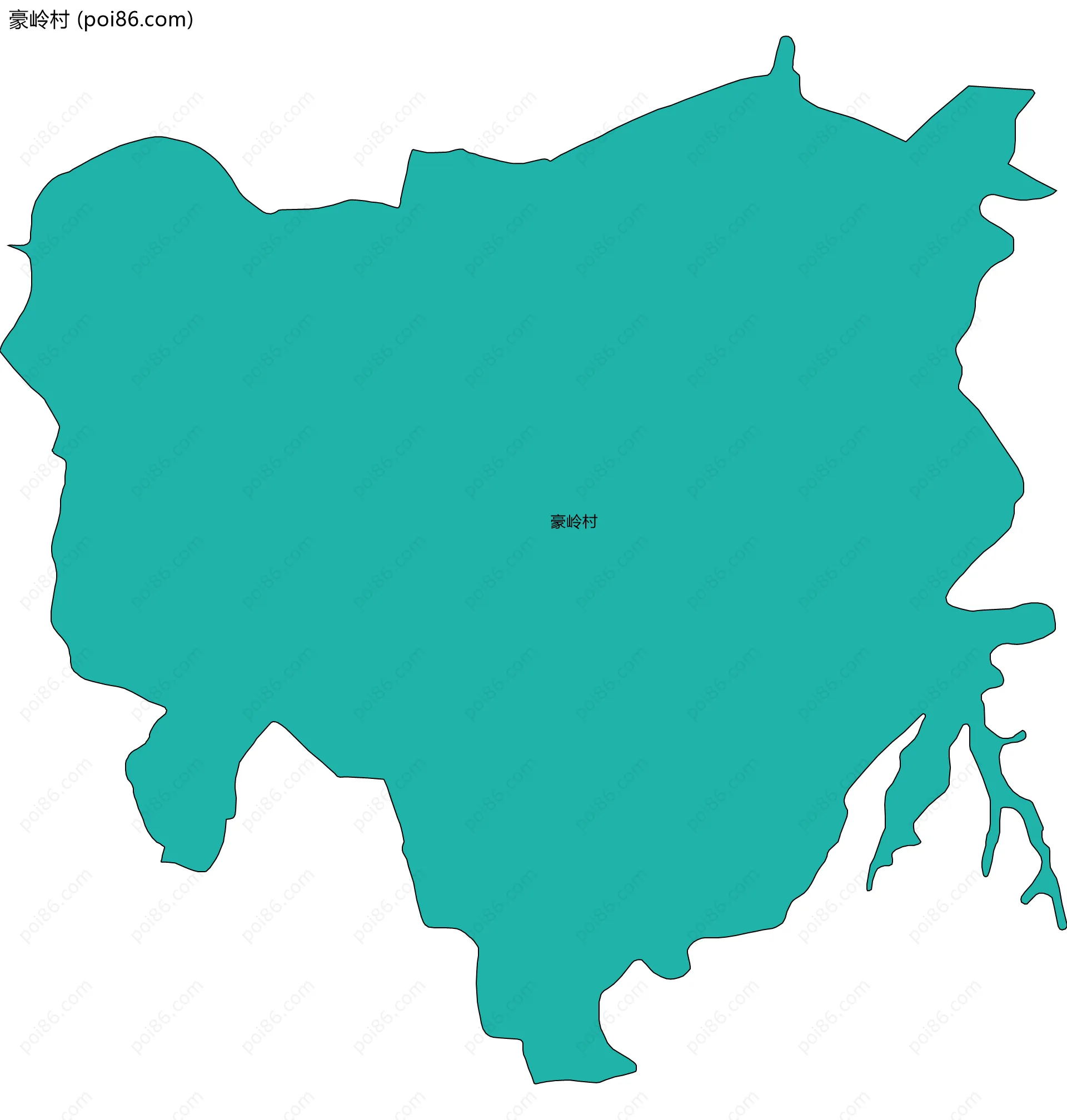 豪岭村边界地图