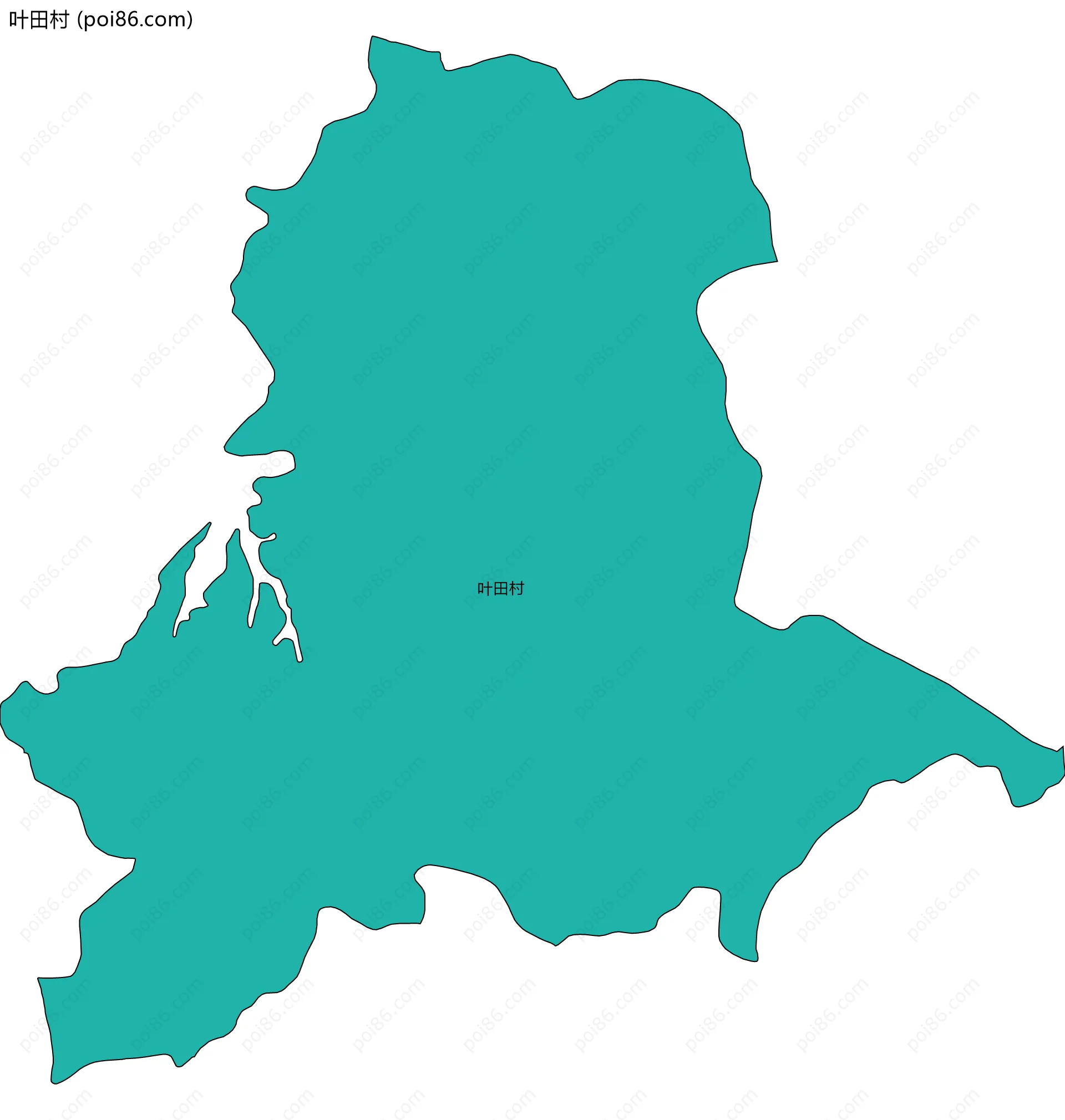 叶田村边界地图