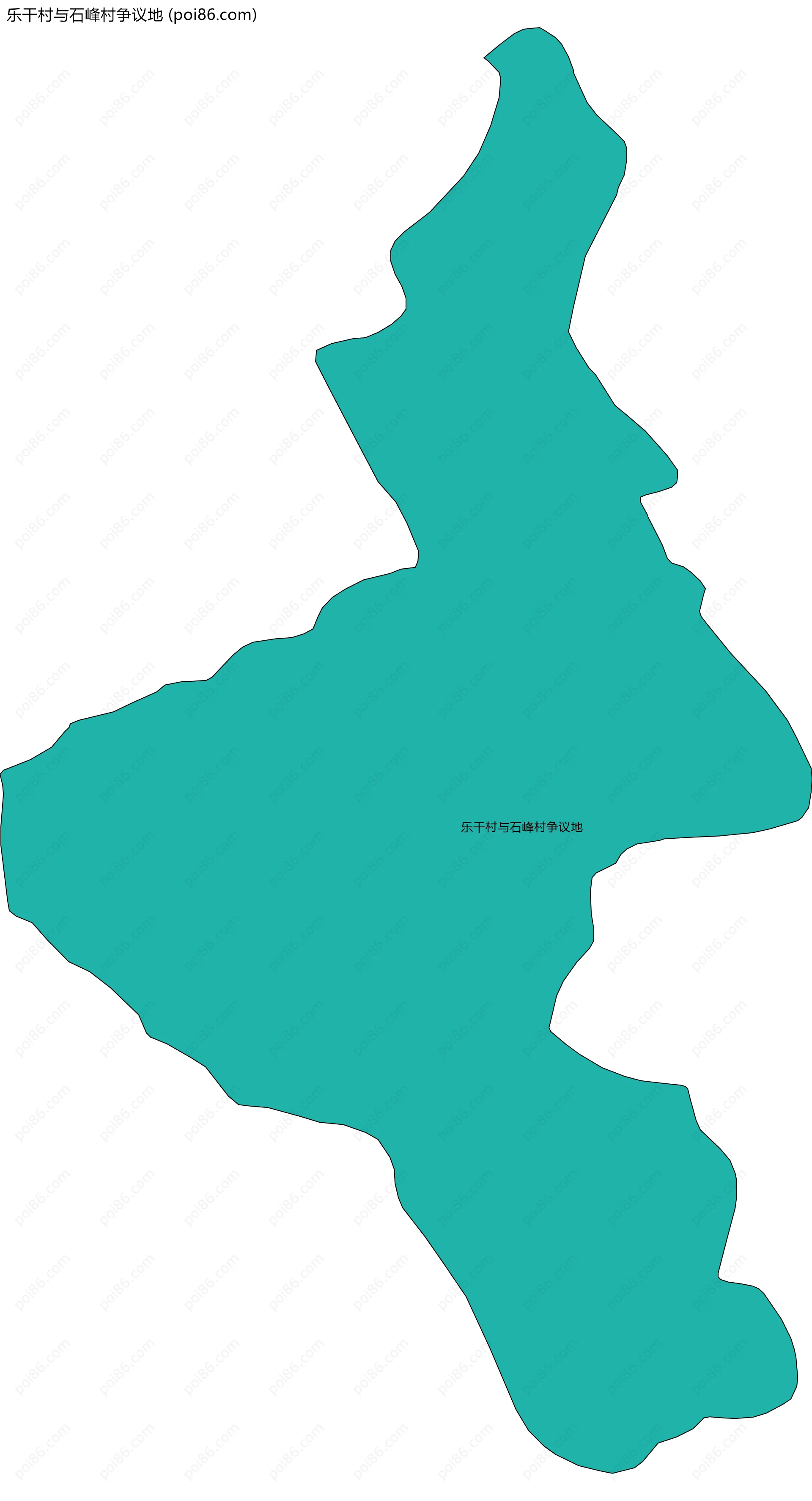 乐干村与石峰村争议地边界地图