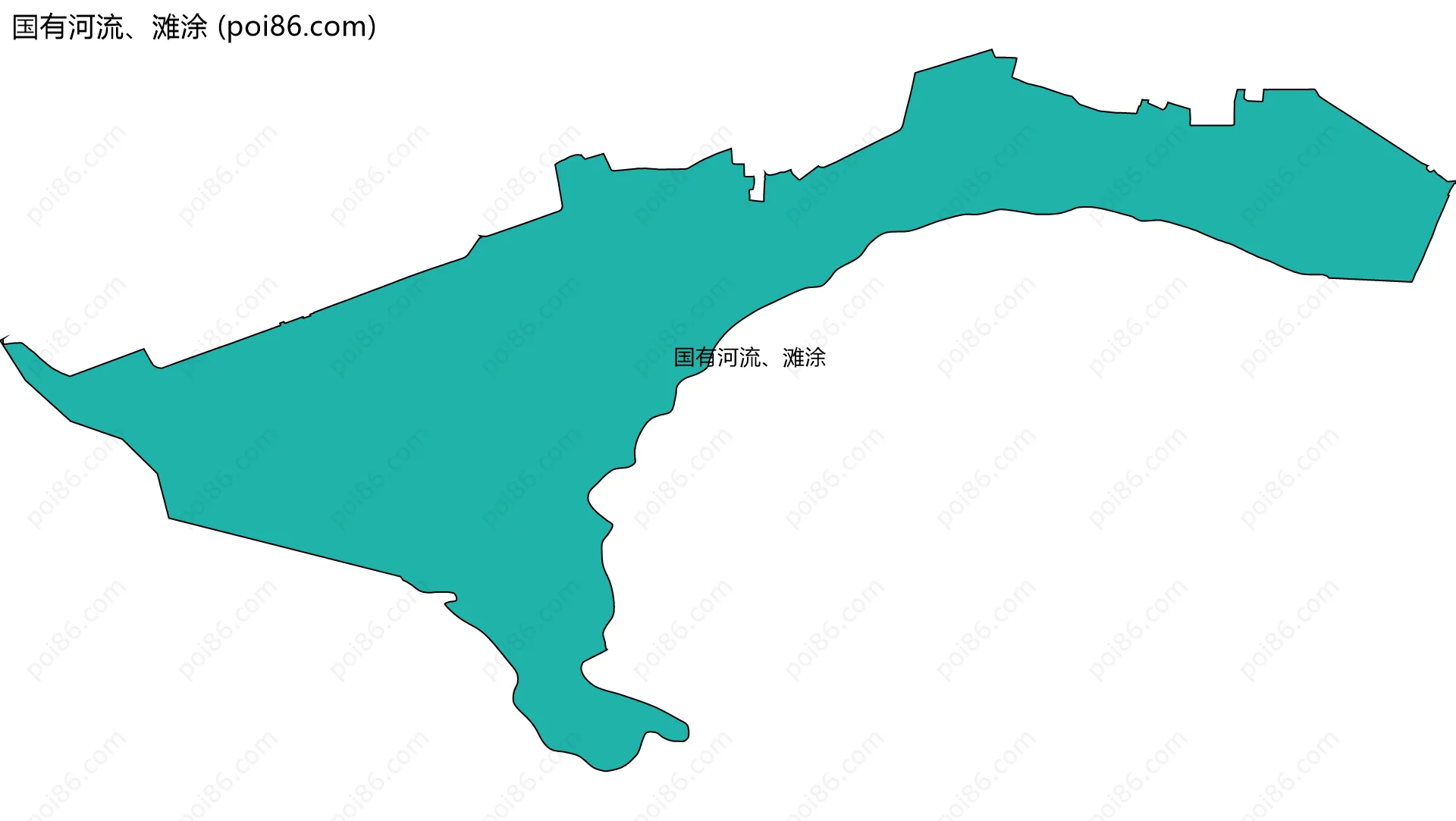 国有河流、滩涂边界地图(五级行政区划)