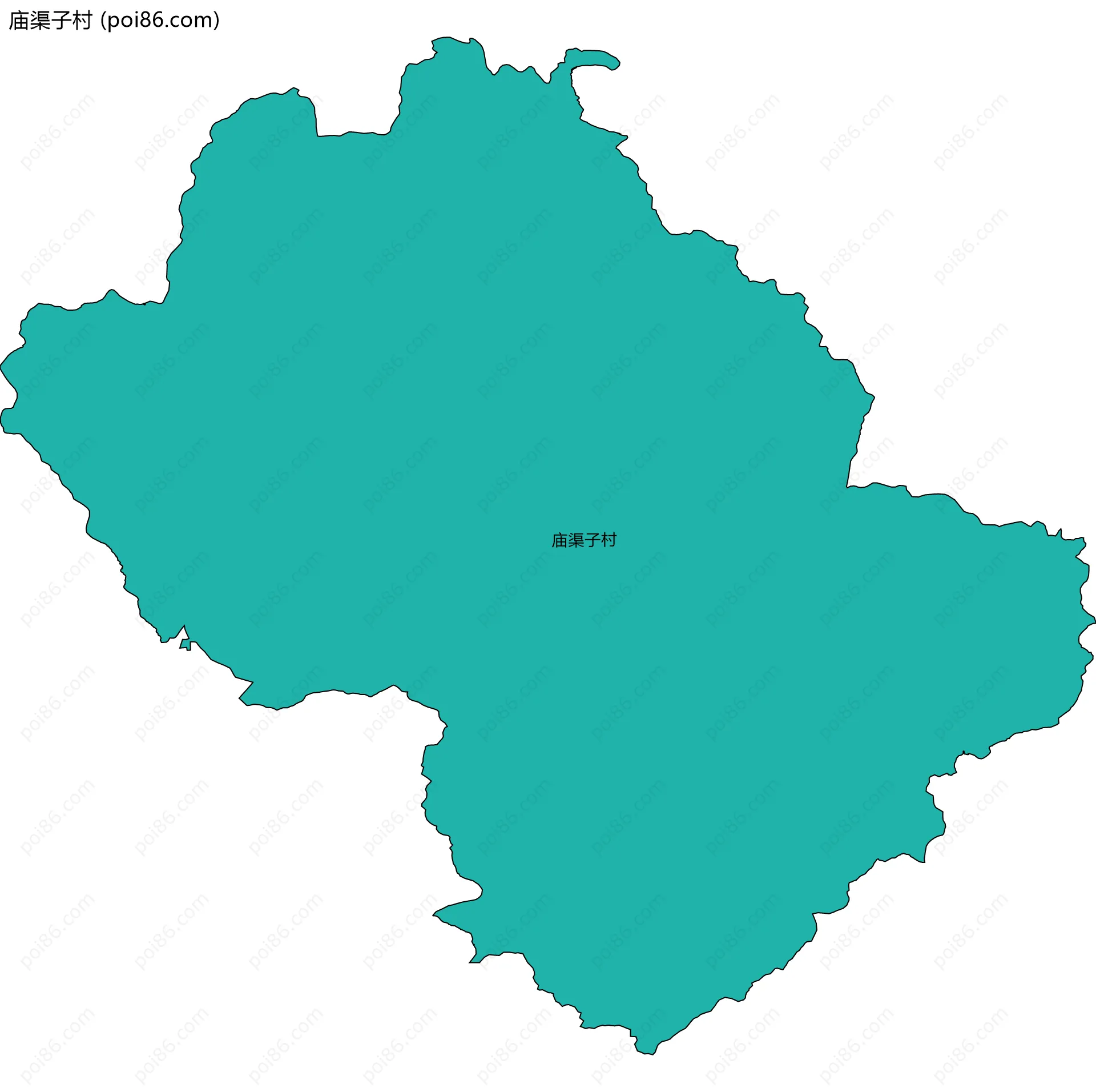 庙渠子村边界地图