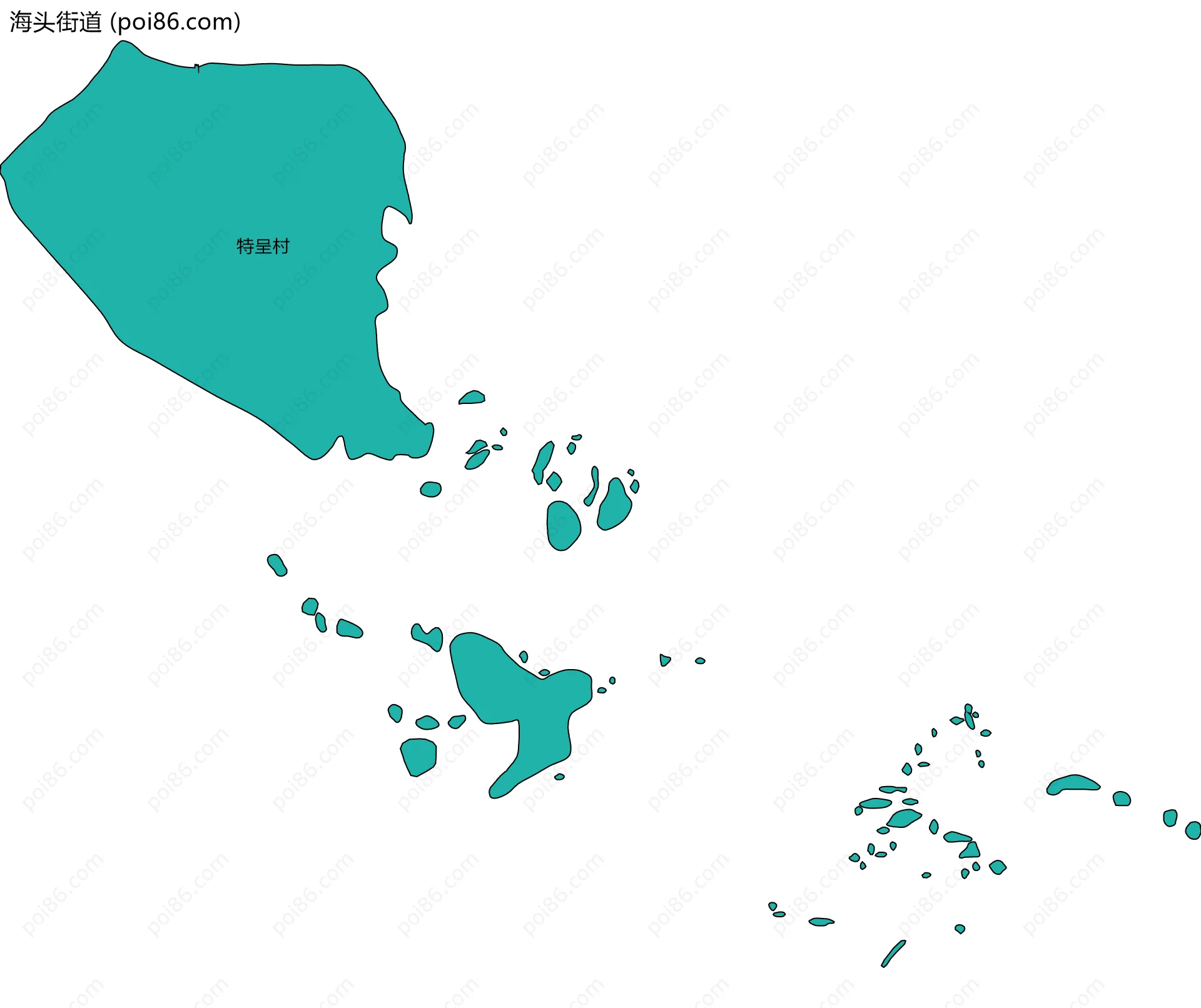 海头街道边界地图(五级行政区划)