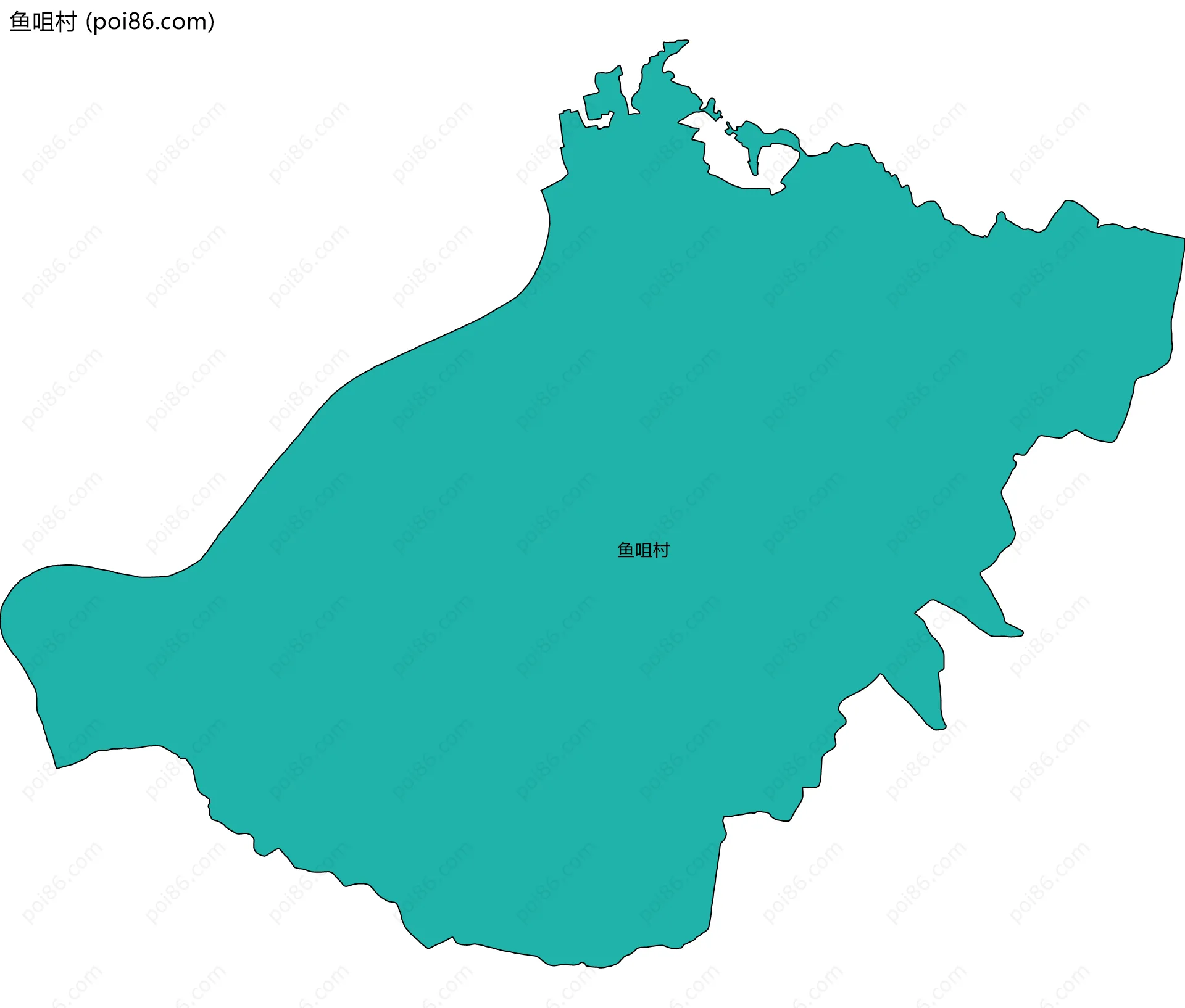 鱼咀村边界地图