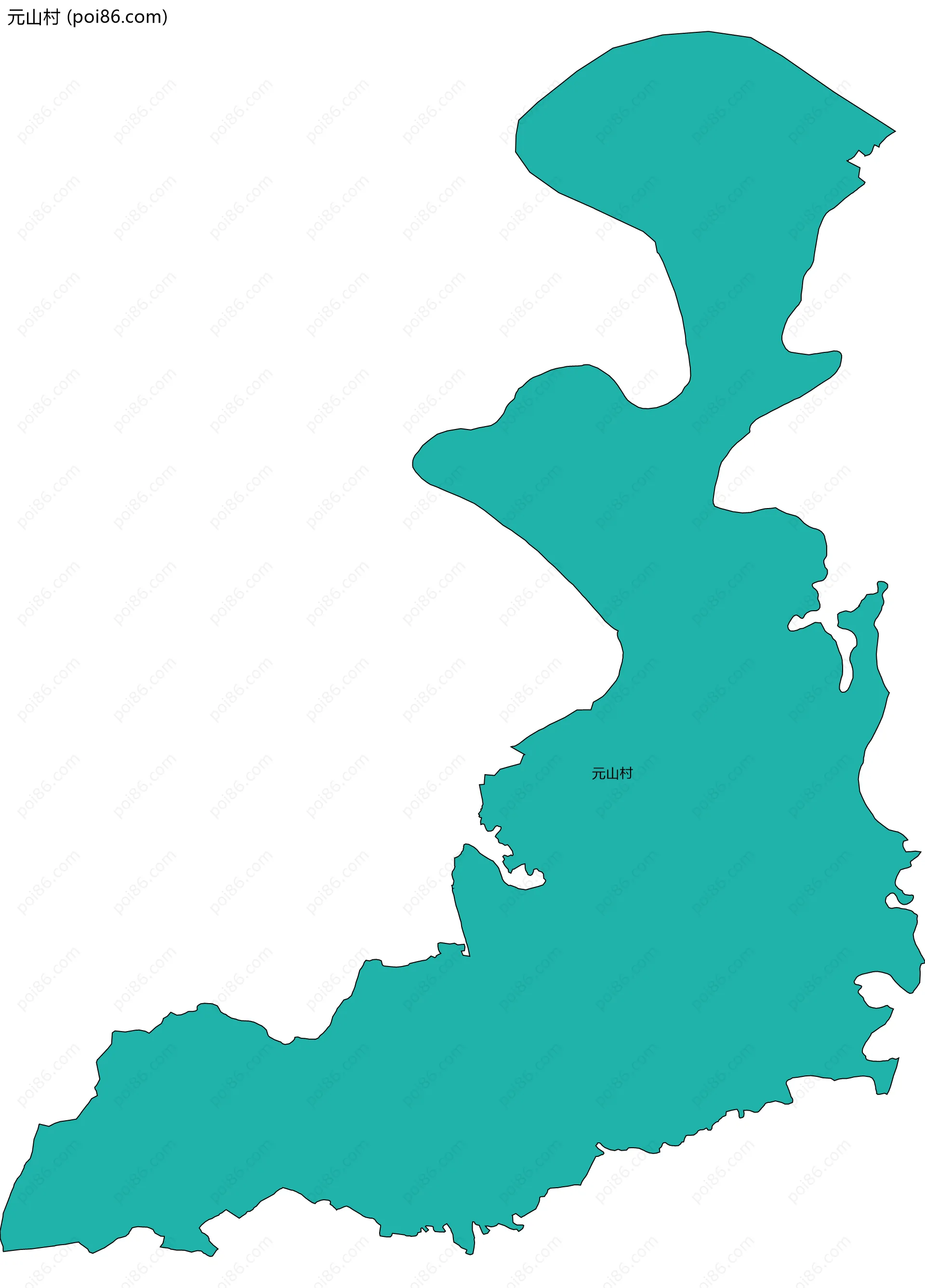 元山村边界地图