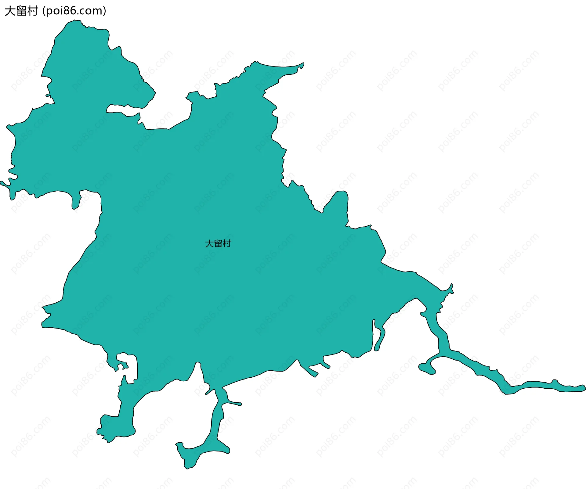 大留村边界地图