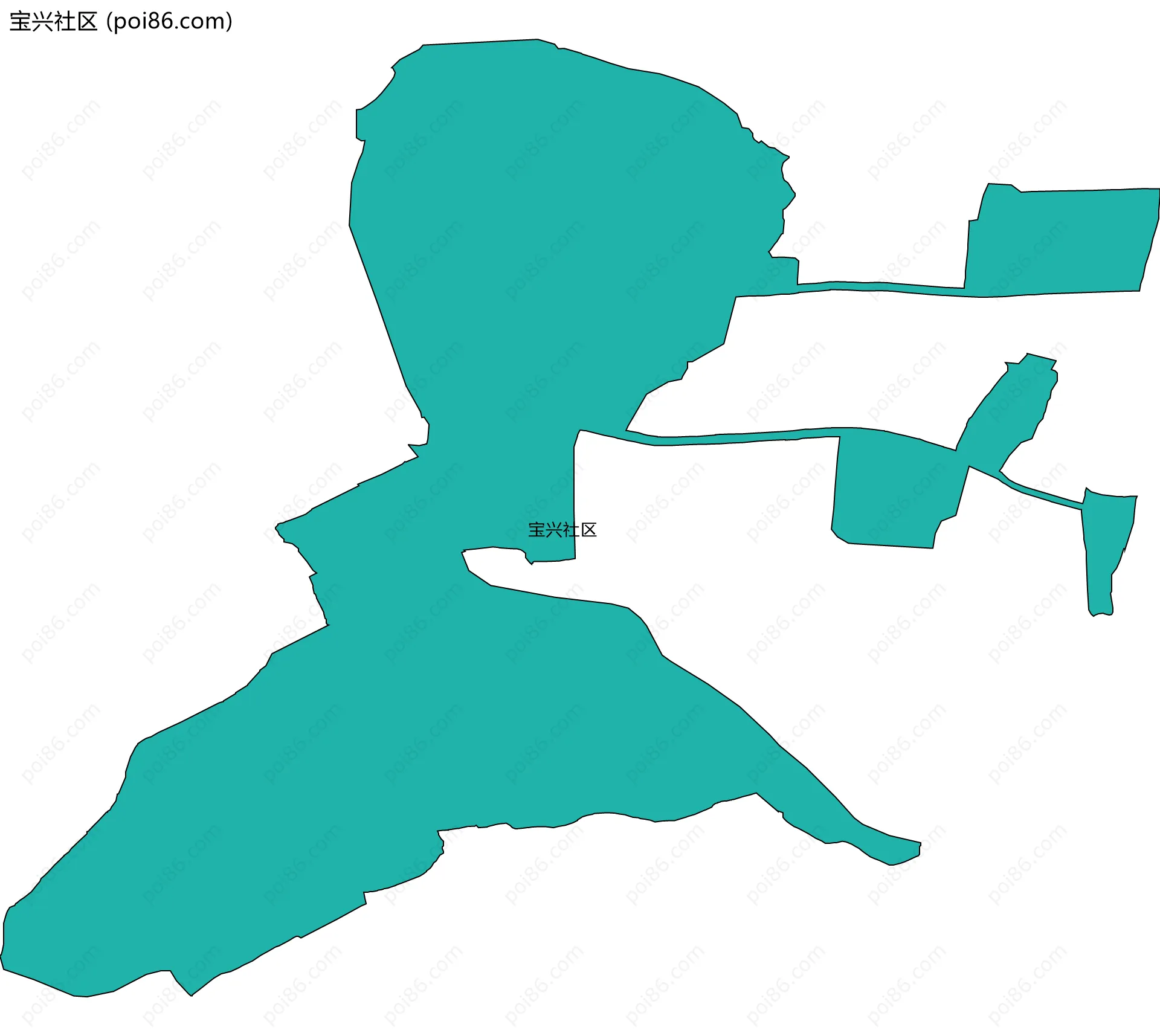 宝兴社区边界地图