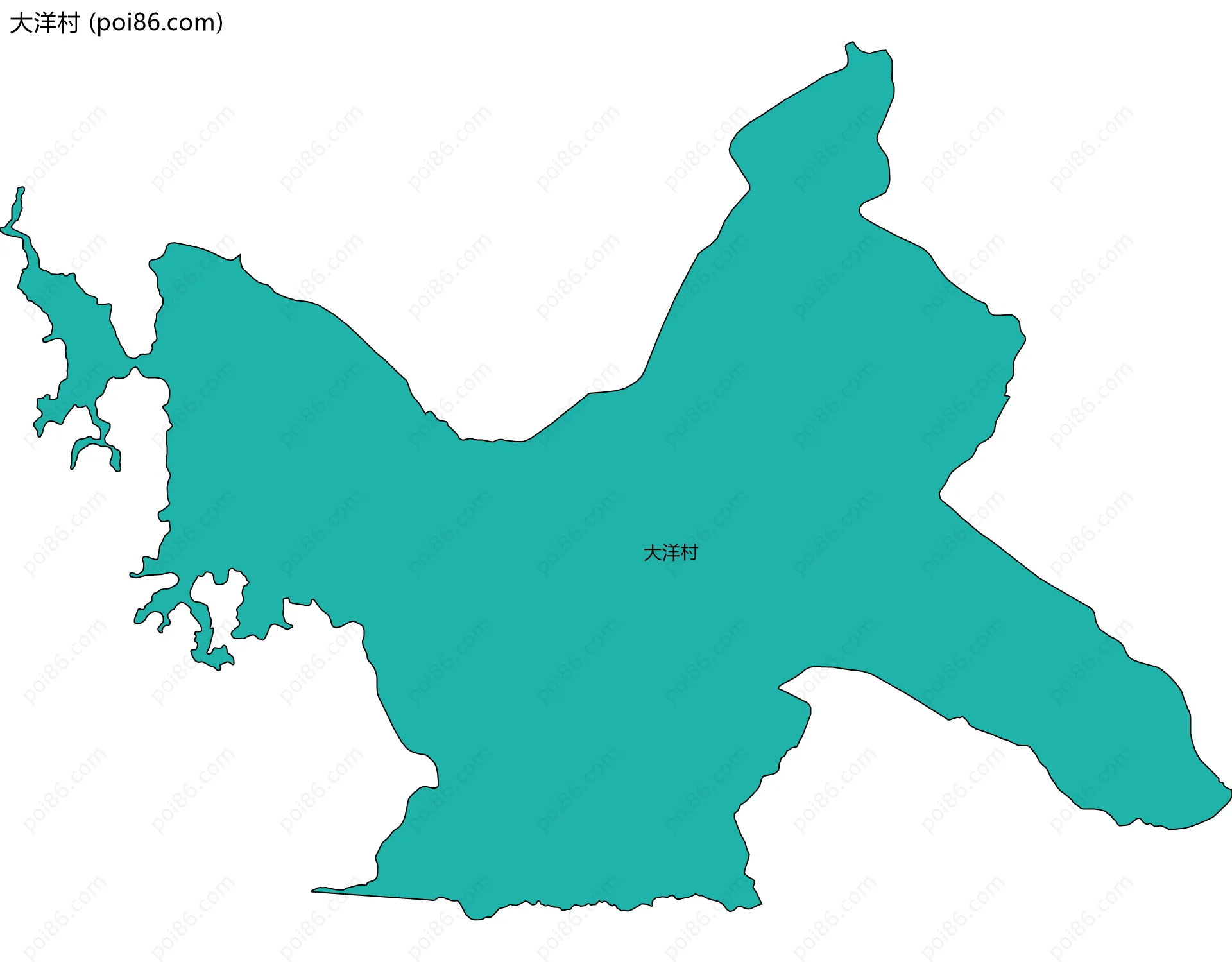 大洋村边界地图