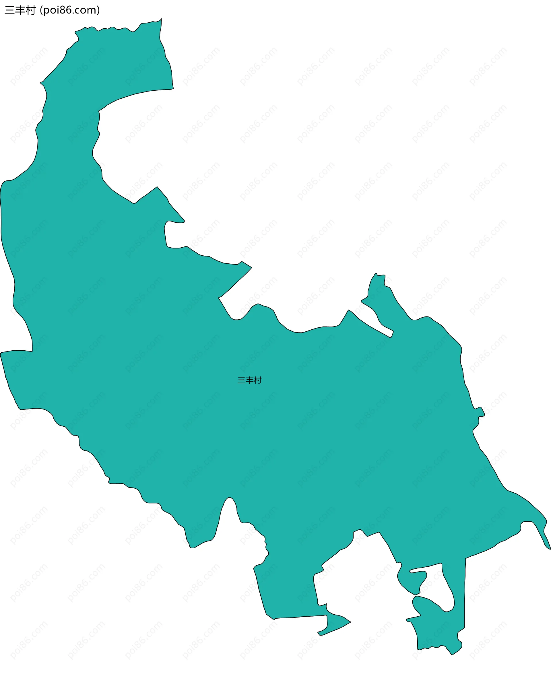 三丰村边界地图