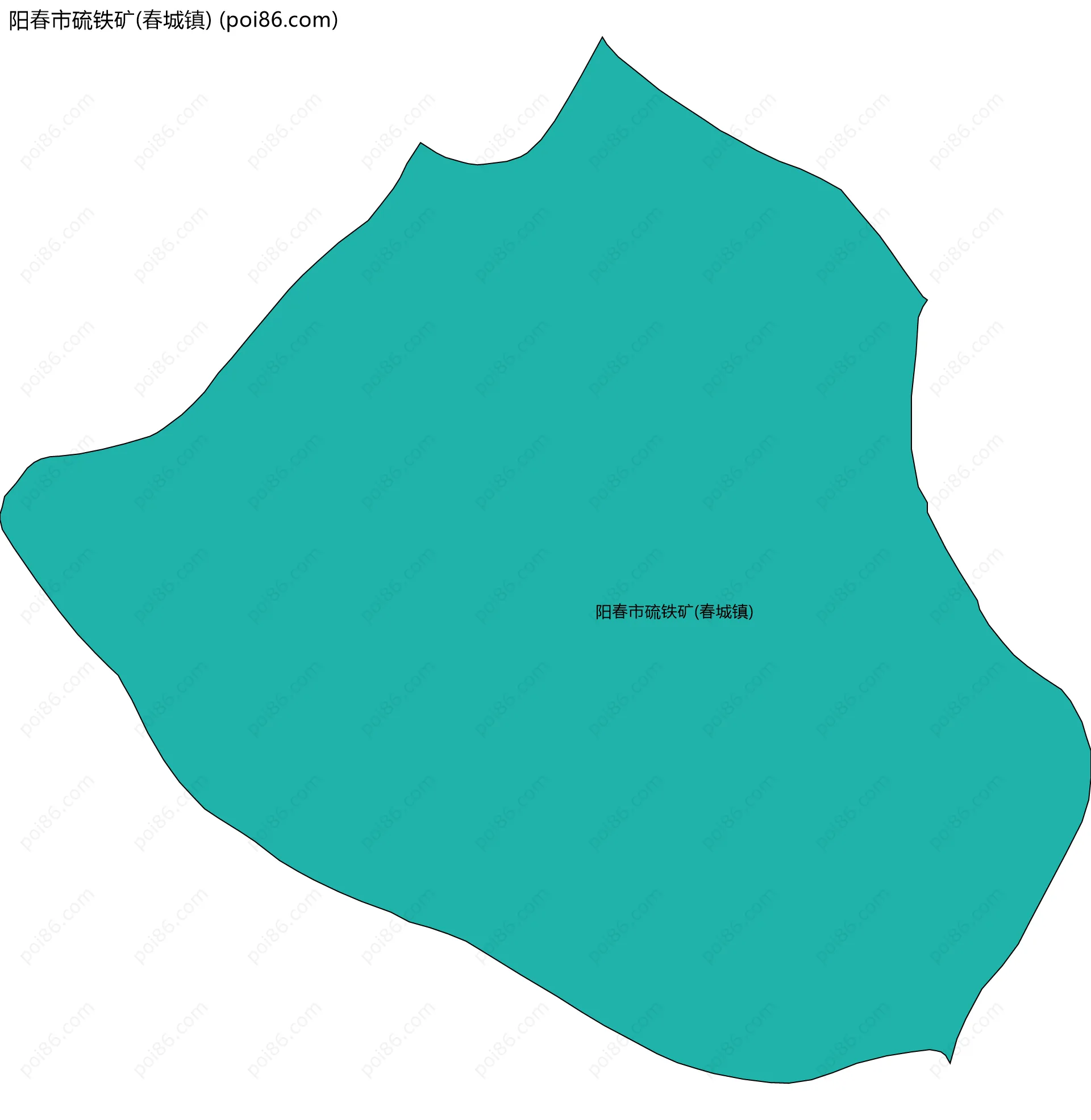 阳春市硫铁矿(春城镇)边界地图