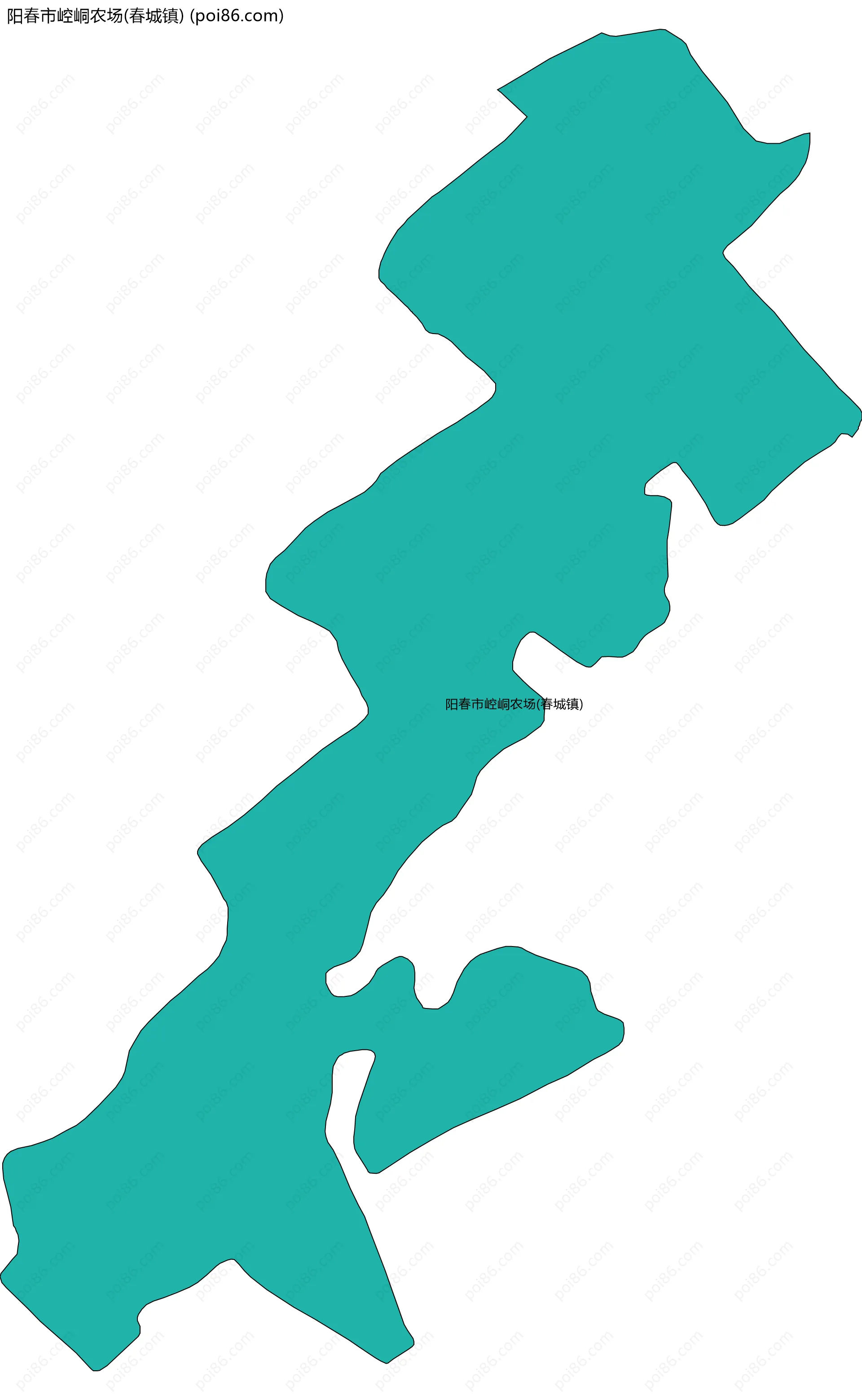 阳春市崆峒农场(春城镇)边界地图