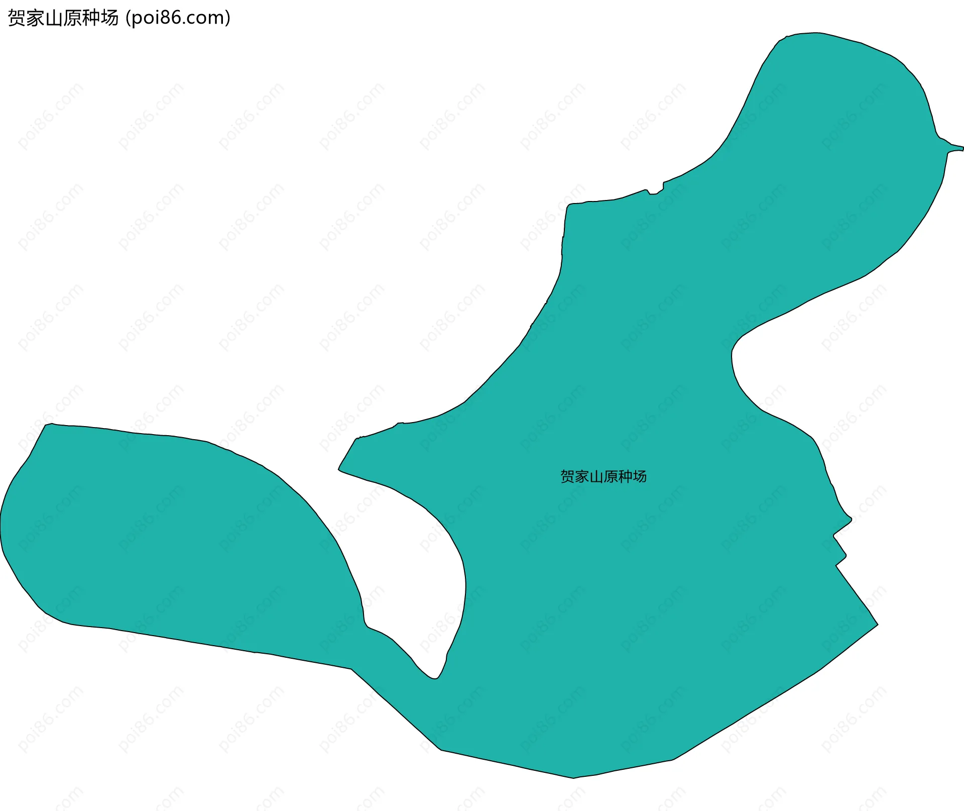 贺家山原种场边界地图(五级行政区划)