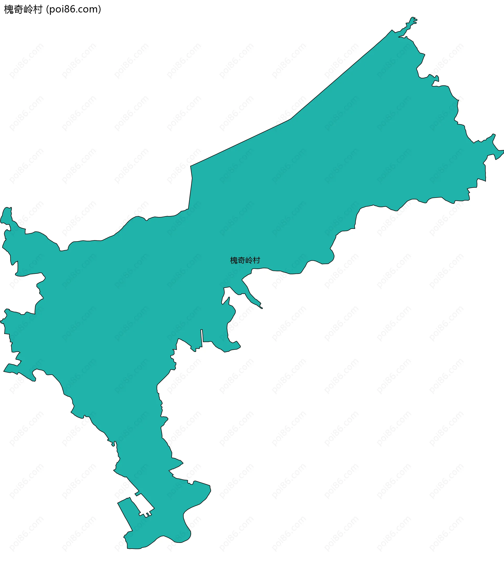 槐奇岭村边界地图