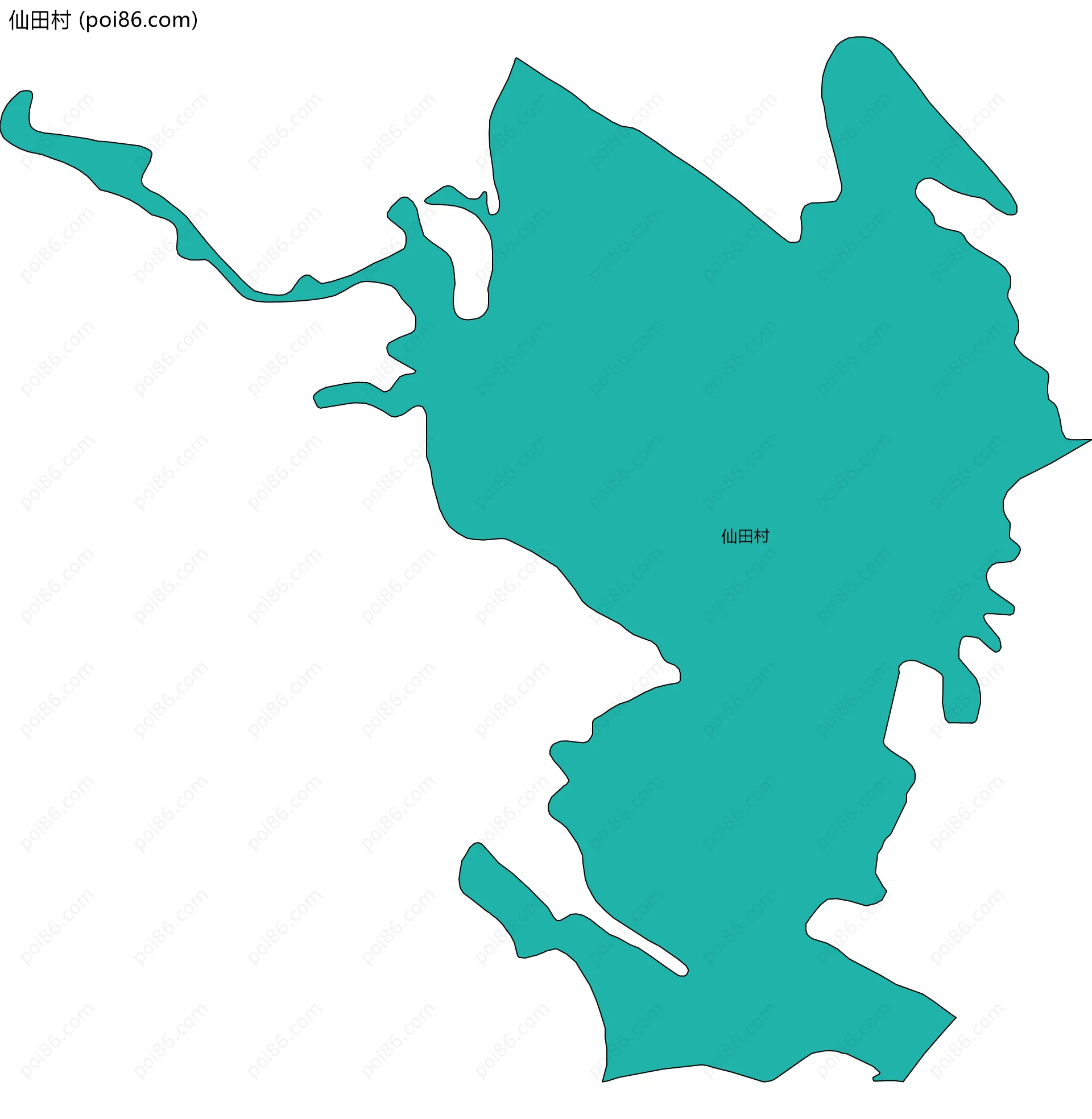 仙田村边界地图