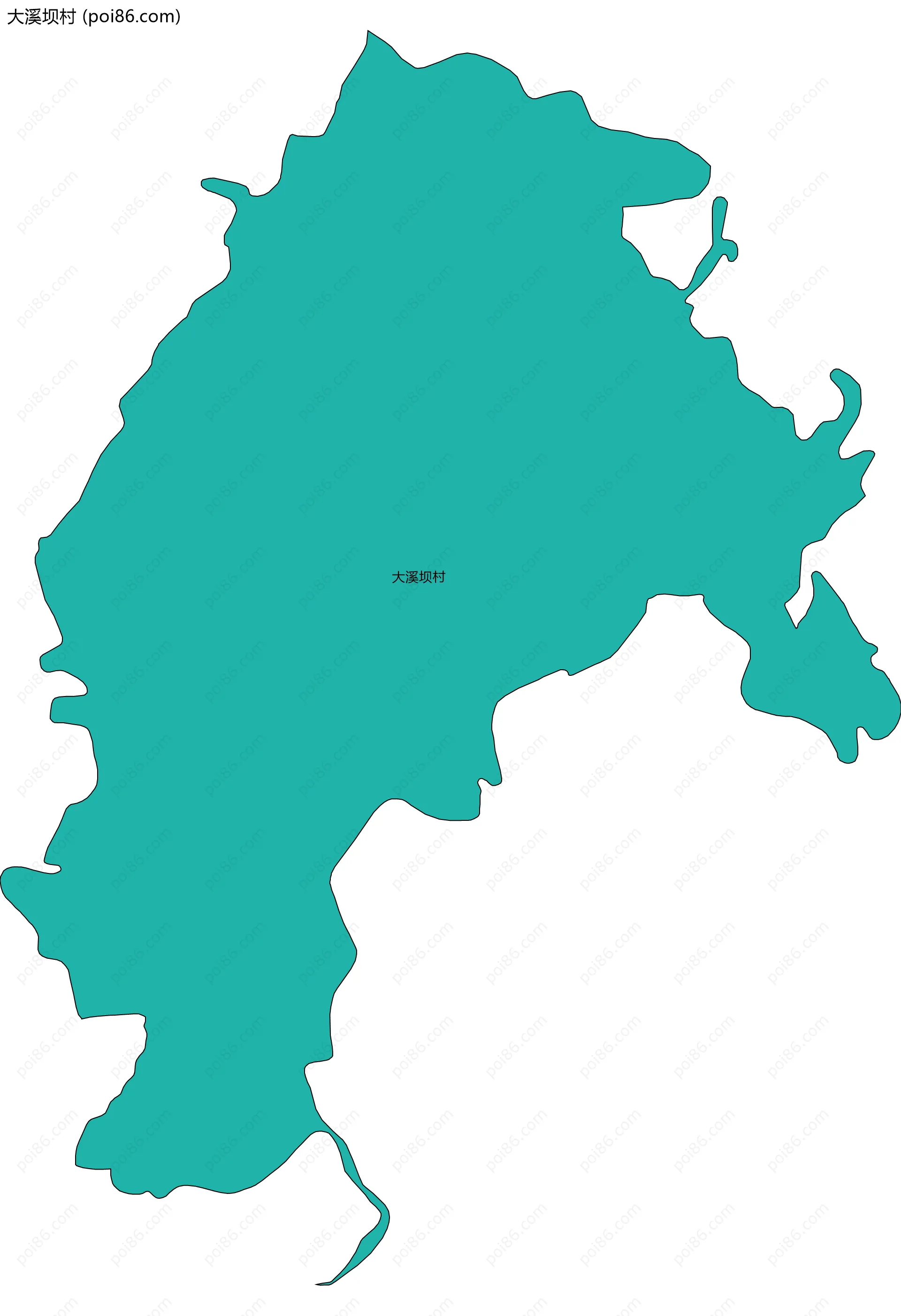 大溪坝村边界地图