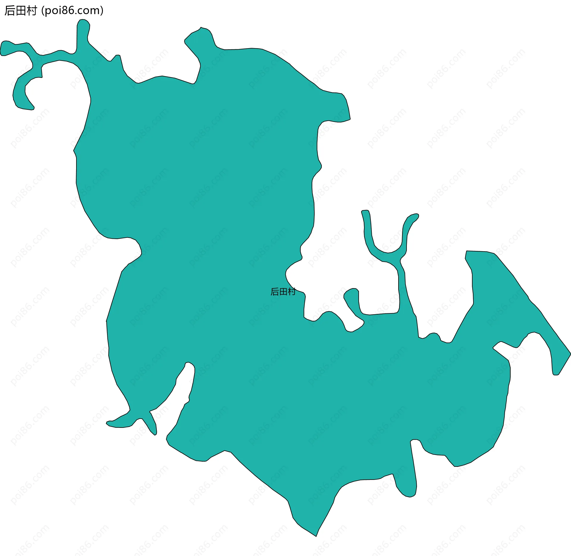 后田村边界地图