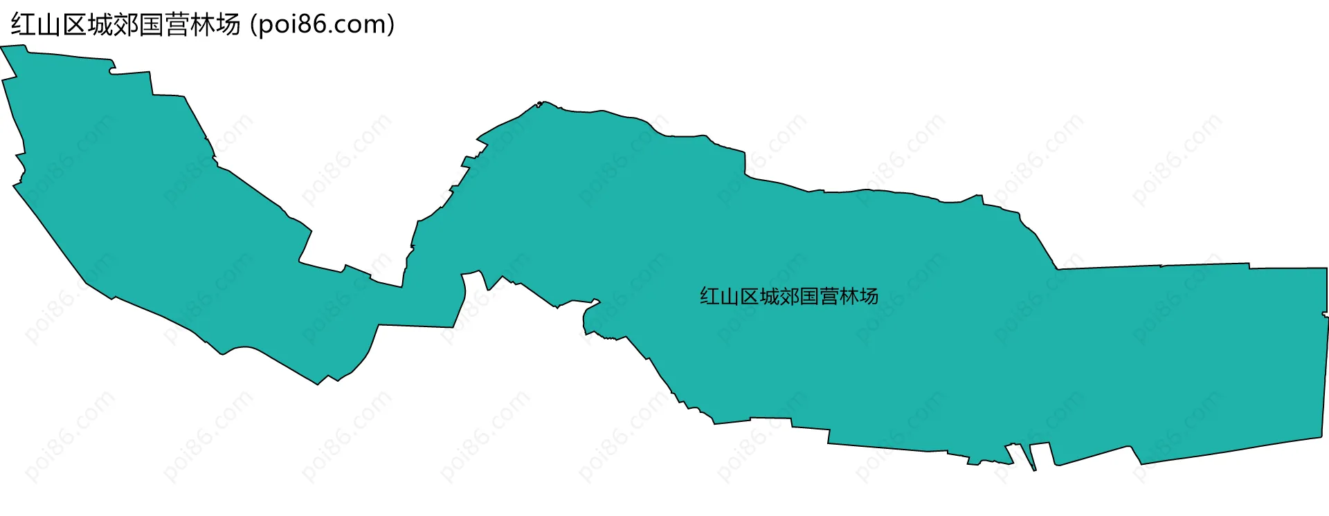 红山区城郊国营林场边界地图