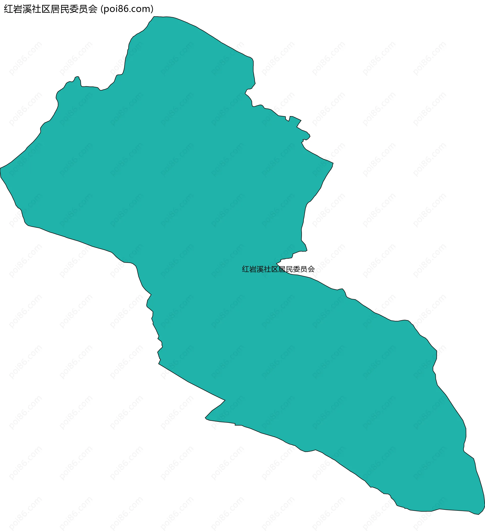 红岩溪社区居民委员会边界地图
