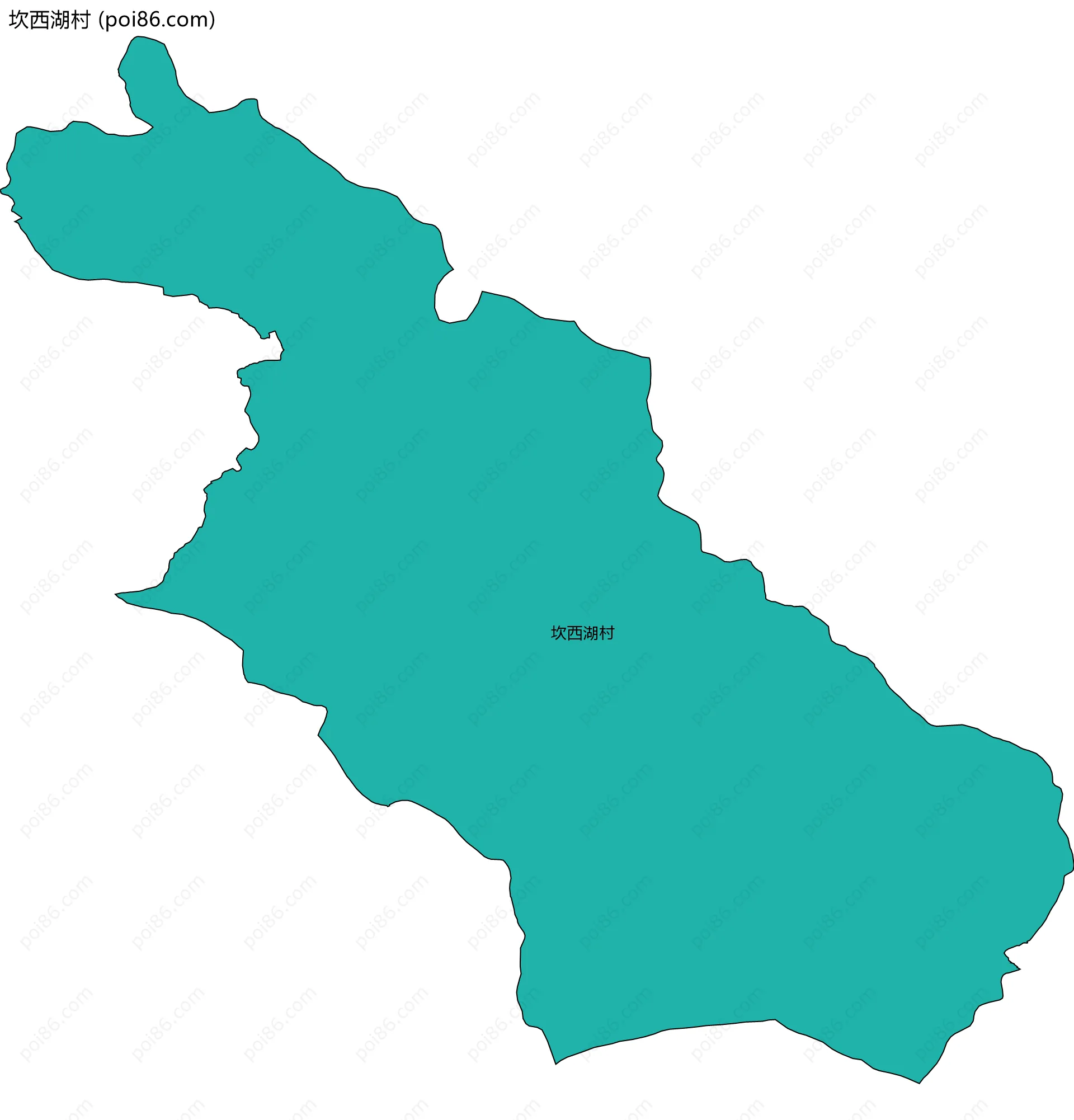 坎西湖村边界地图