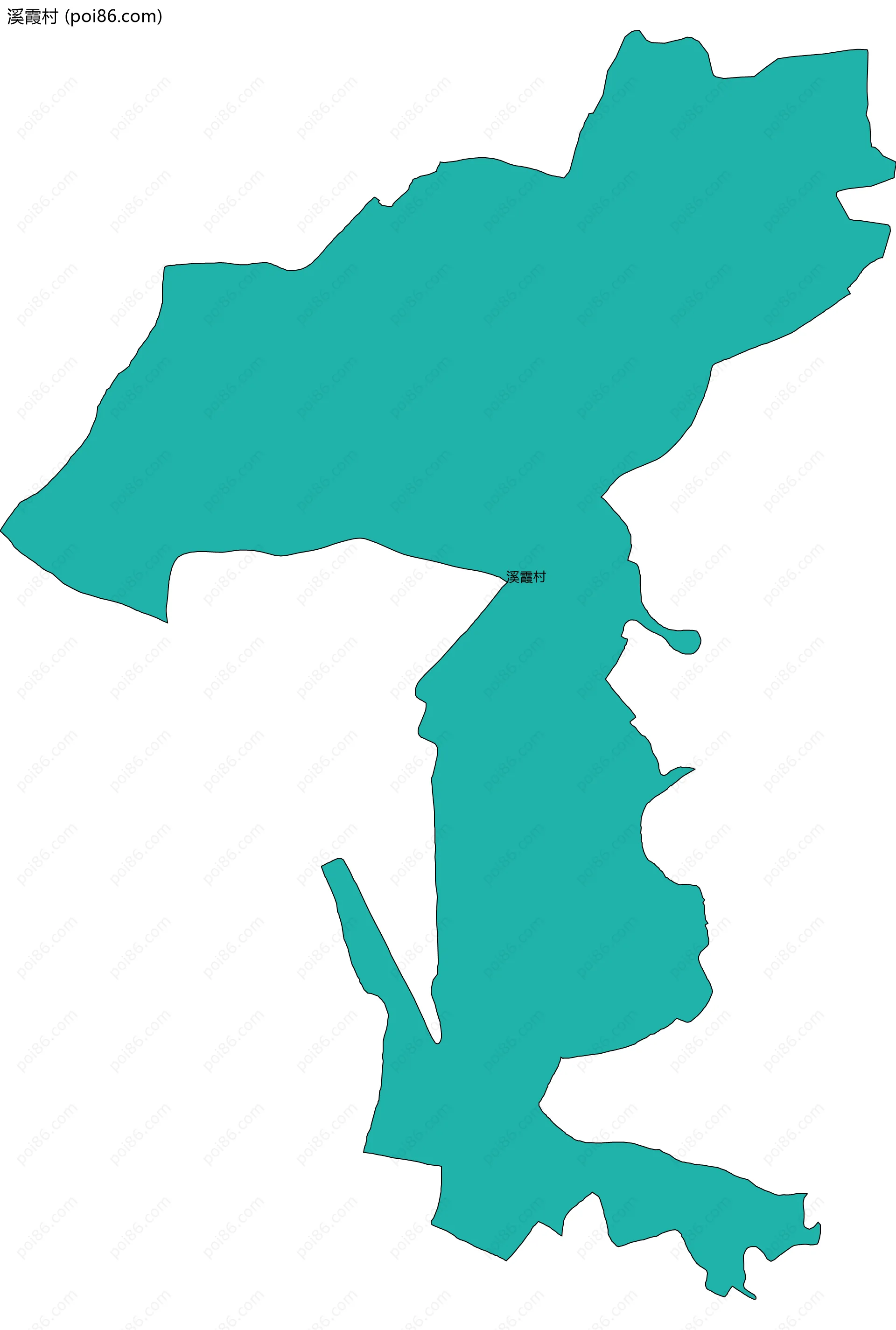 溪霞村边界地图