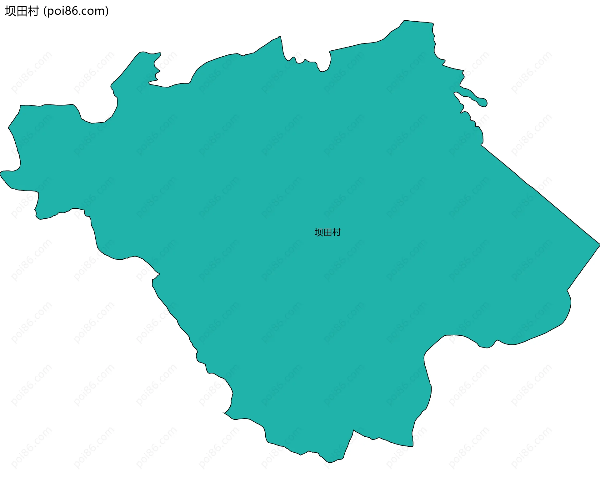坝田村边界地图