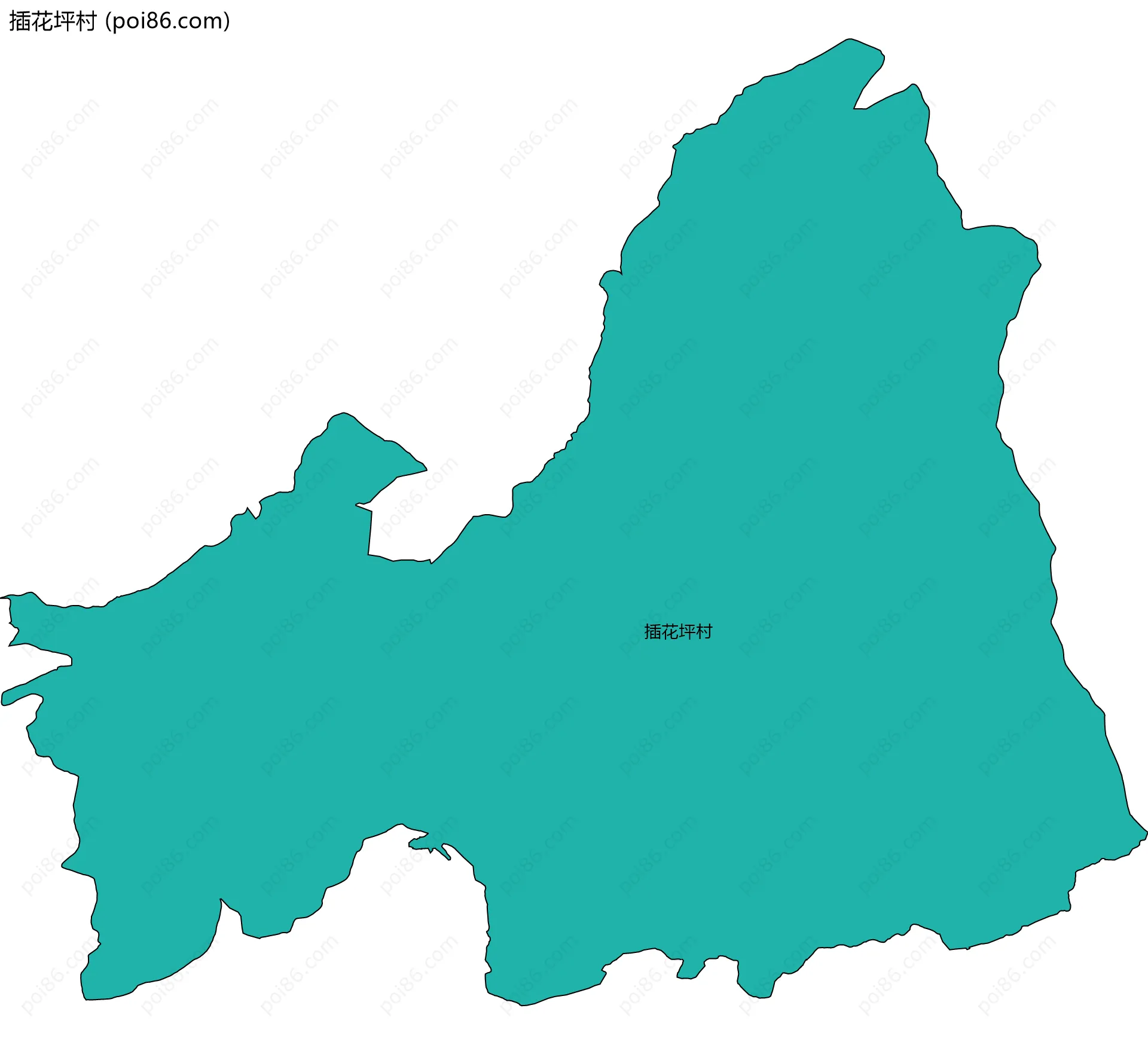 插花坪村边界地图