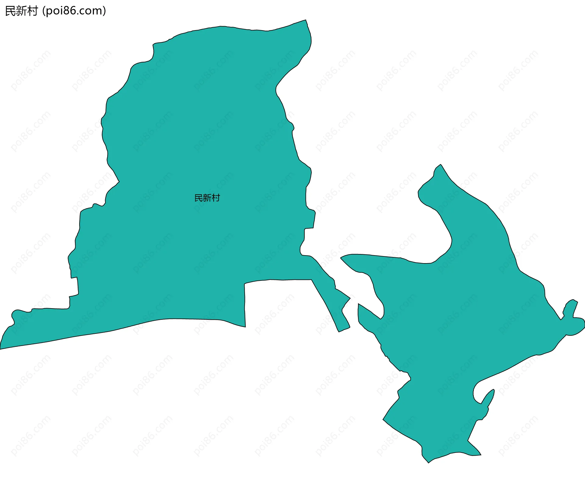 民新村边界地图