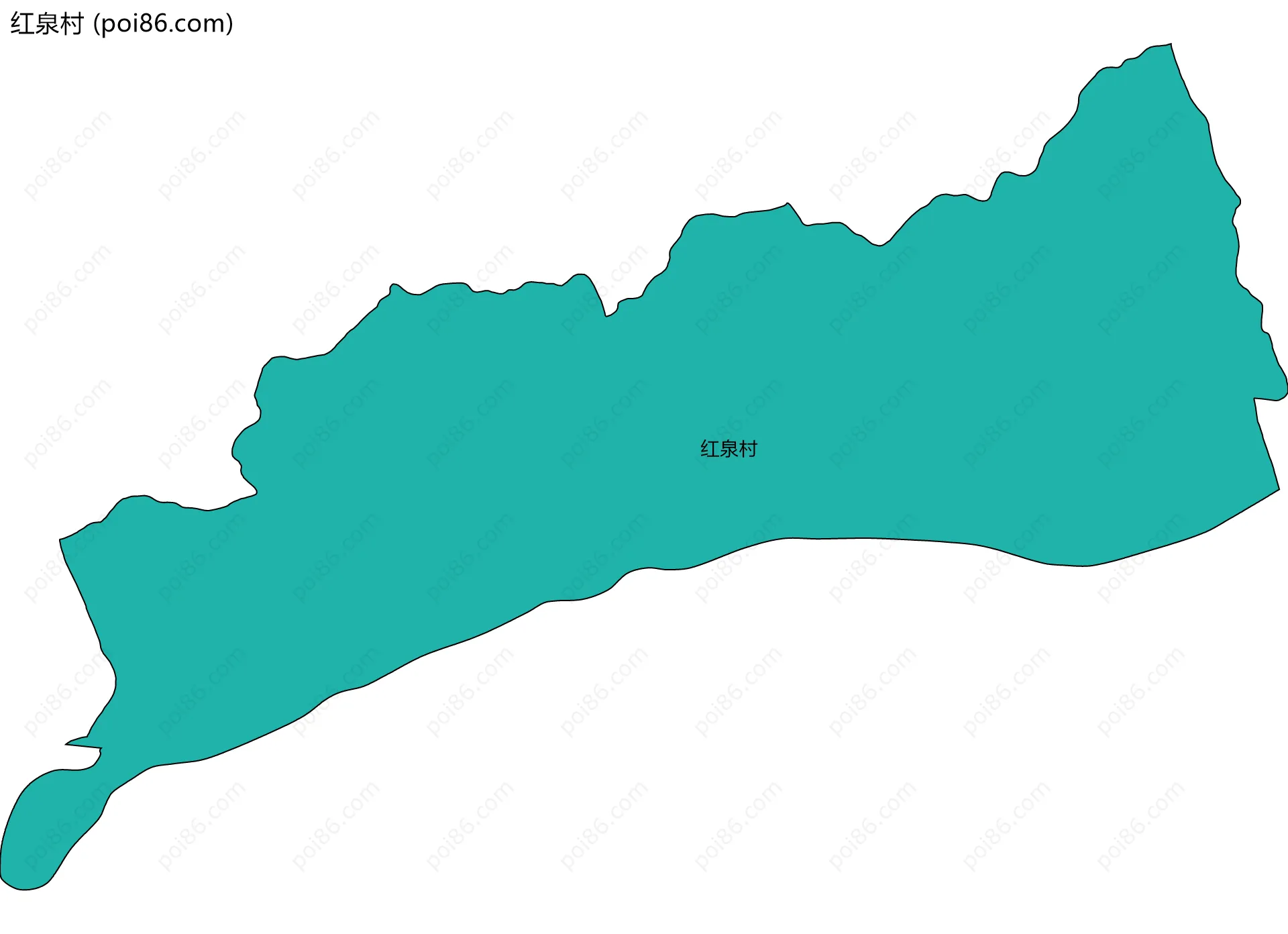 红泉村边界地图