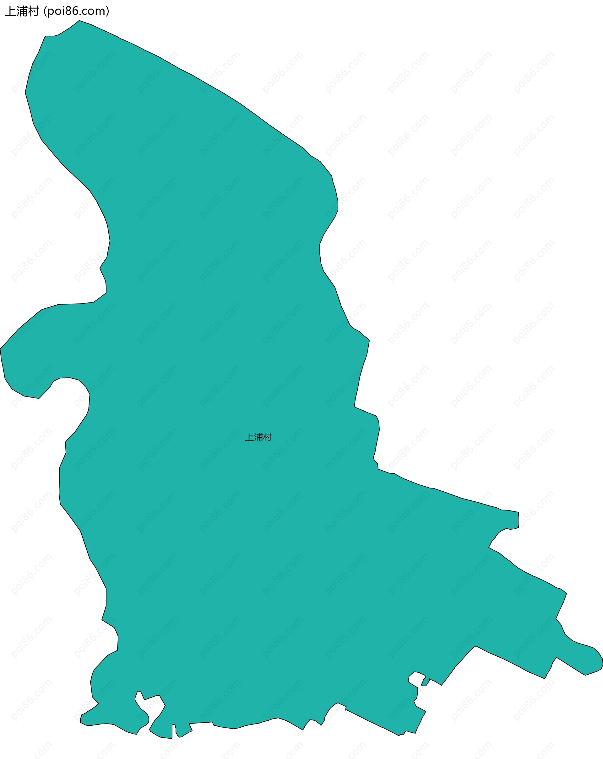 上浦村边界地图