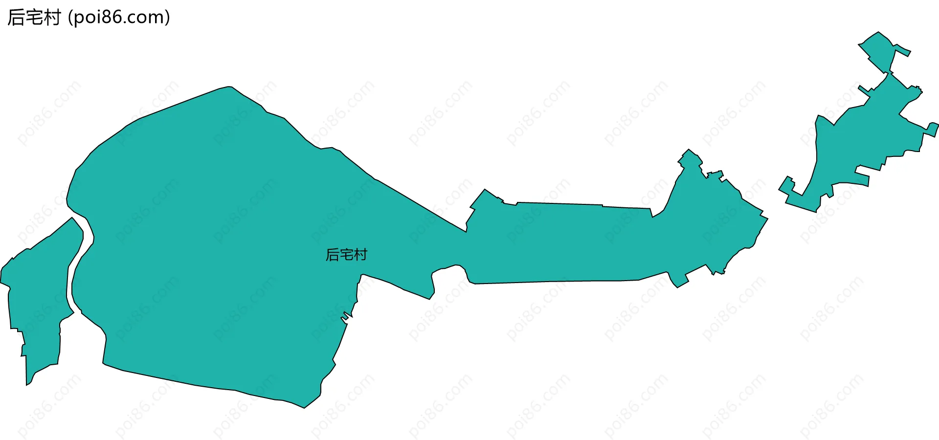 后宅村边界地图