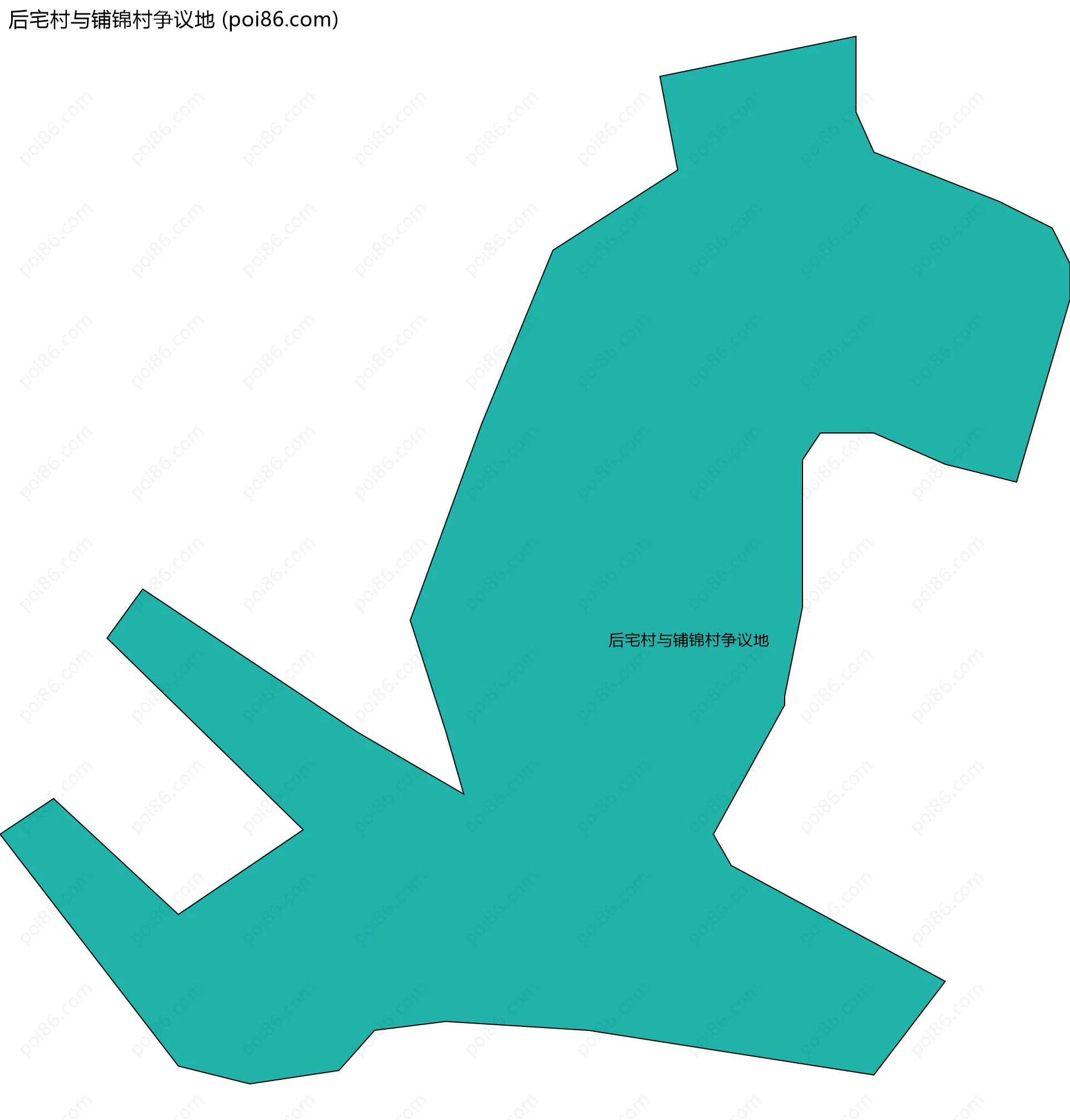 后宅村与铺锦村争议地边界地图