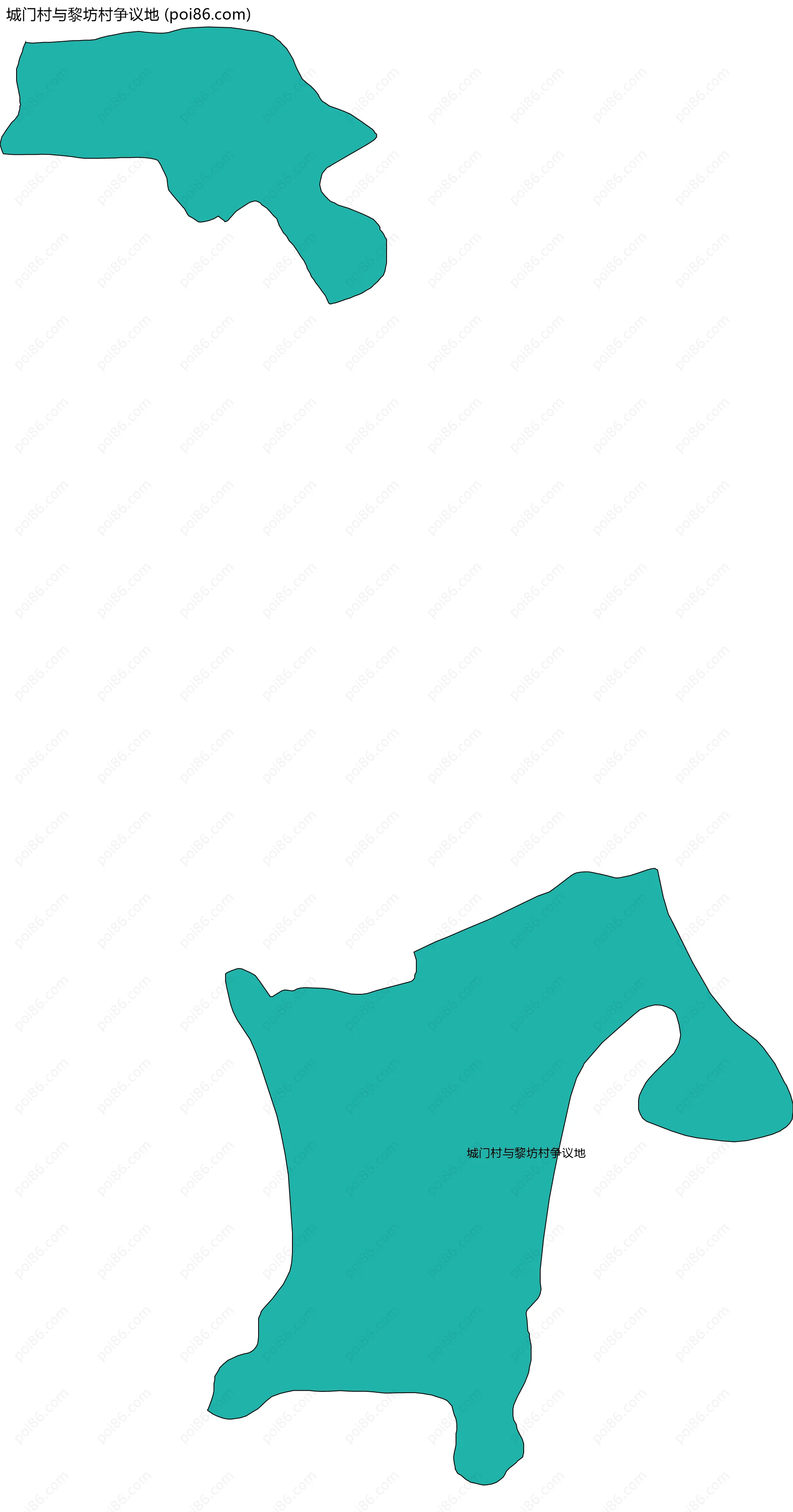 城门村与黎坊村争议地边界地图