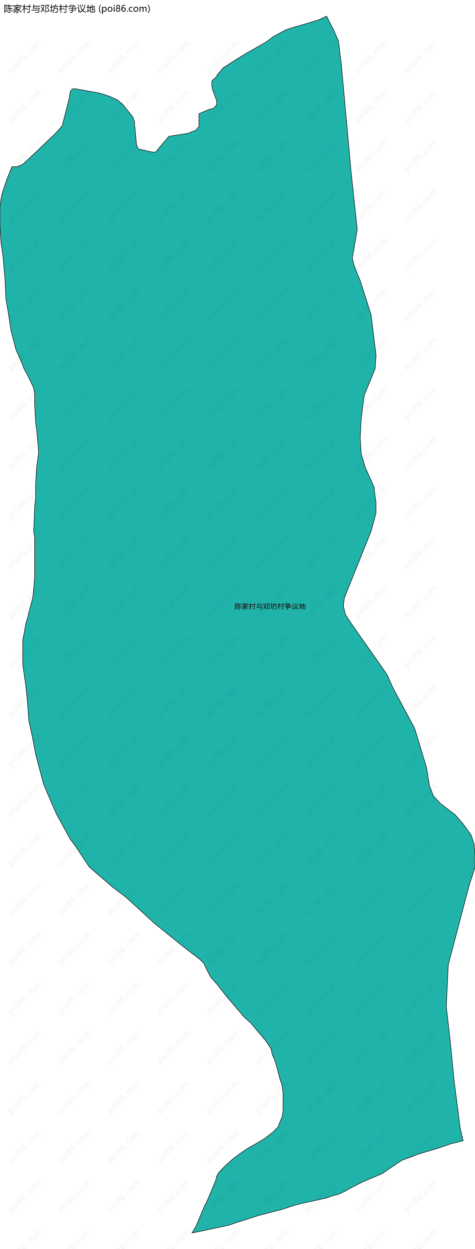 陈家村与邓坊村争议地边界地图