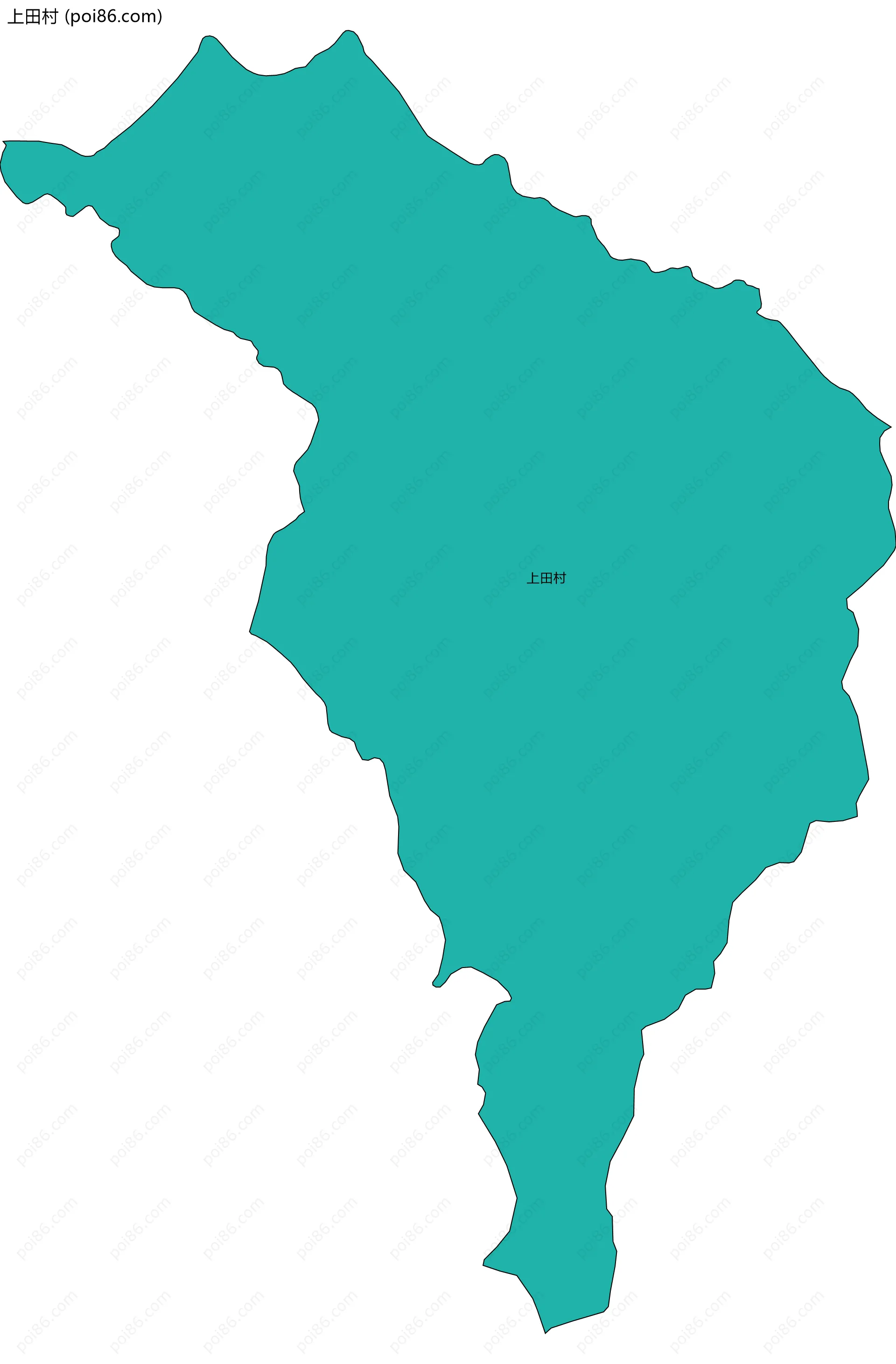 上田村边界地图